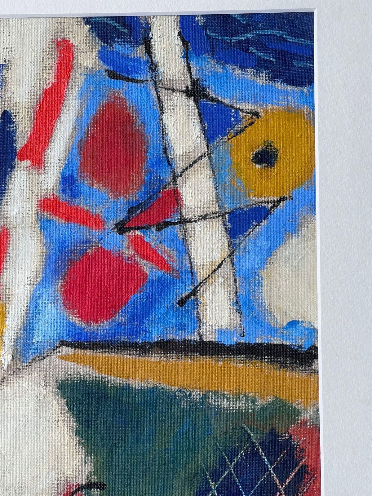 French Contemporarybright French Modernist Cubist Signed Oil Painting Shapes And Form photo vinterior