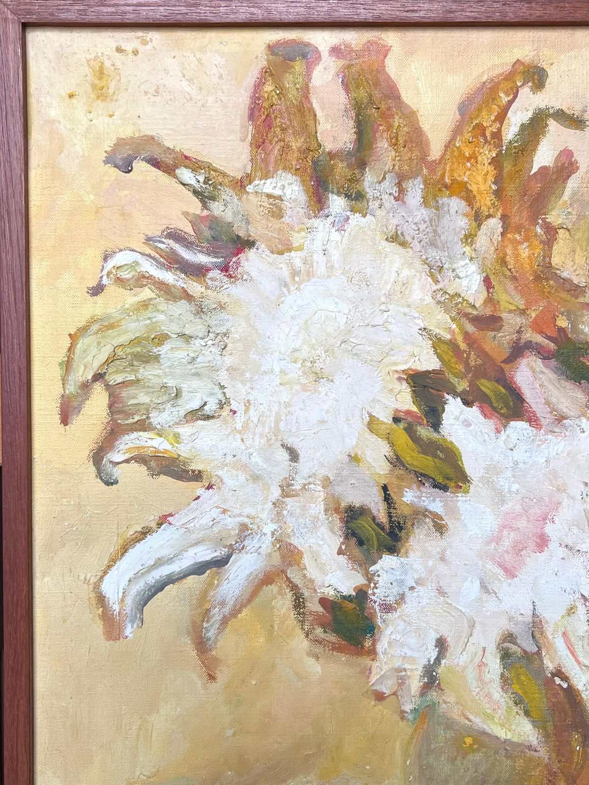 Regis Chaballarge French 20th Century Post Impressionist Signed Oil Sunflowers Still Life photo for sale