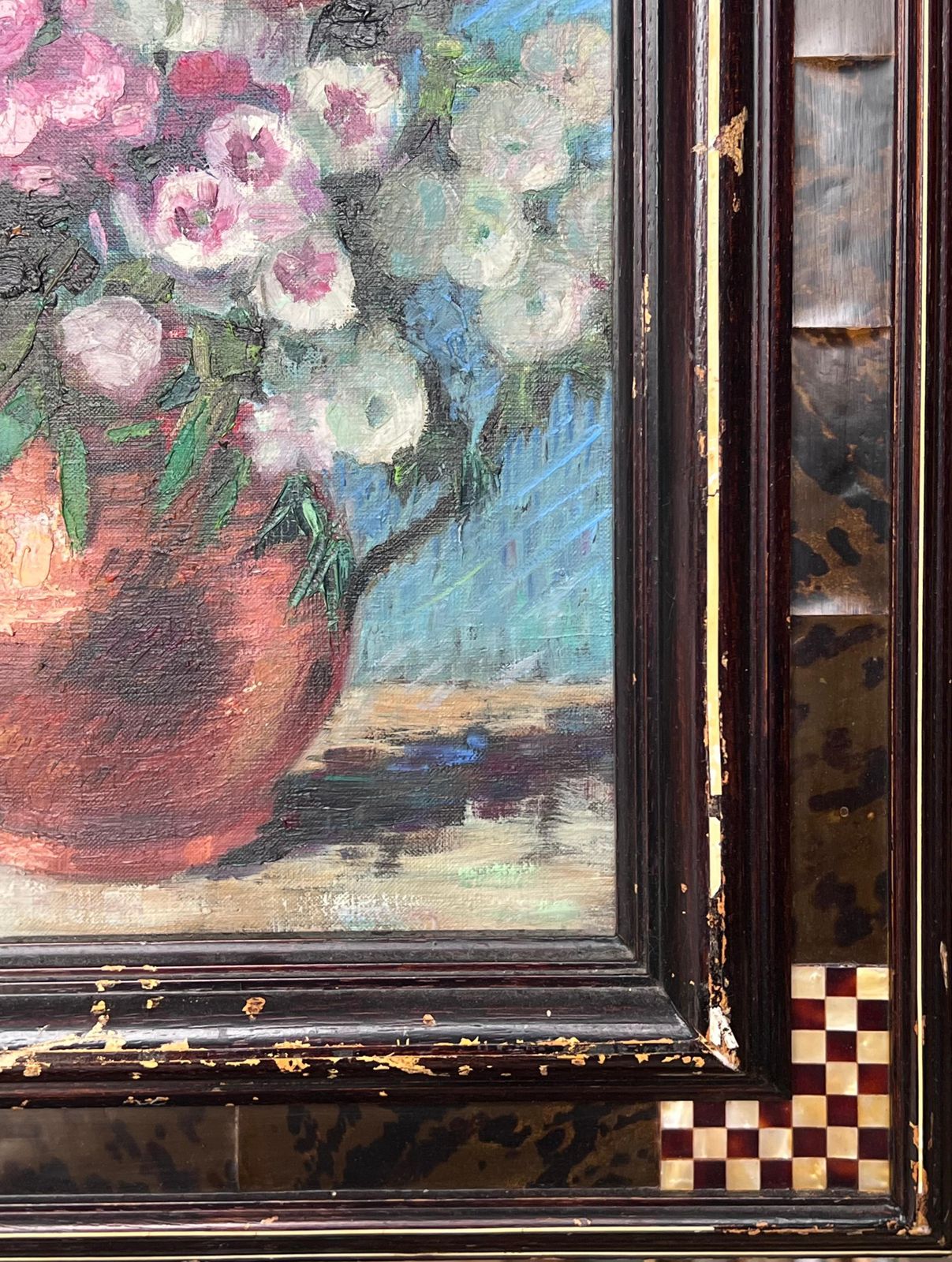 Nelly Cathala Mongoin (1916)fine Mid 20th Century French Still Life Oil Painting Flowers In Copper Pitcher photo 906.0