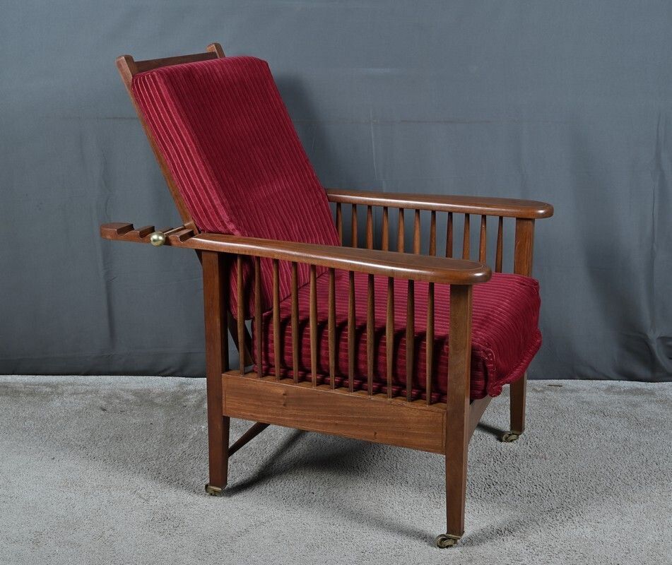 Morris Armchair In Mahogany  Arts And Crafts Style  Early 20th Century photo vinterior