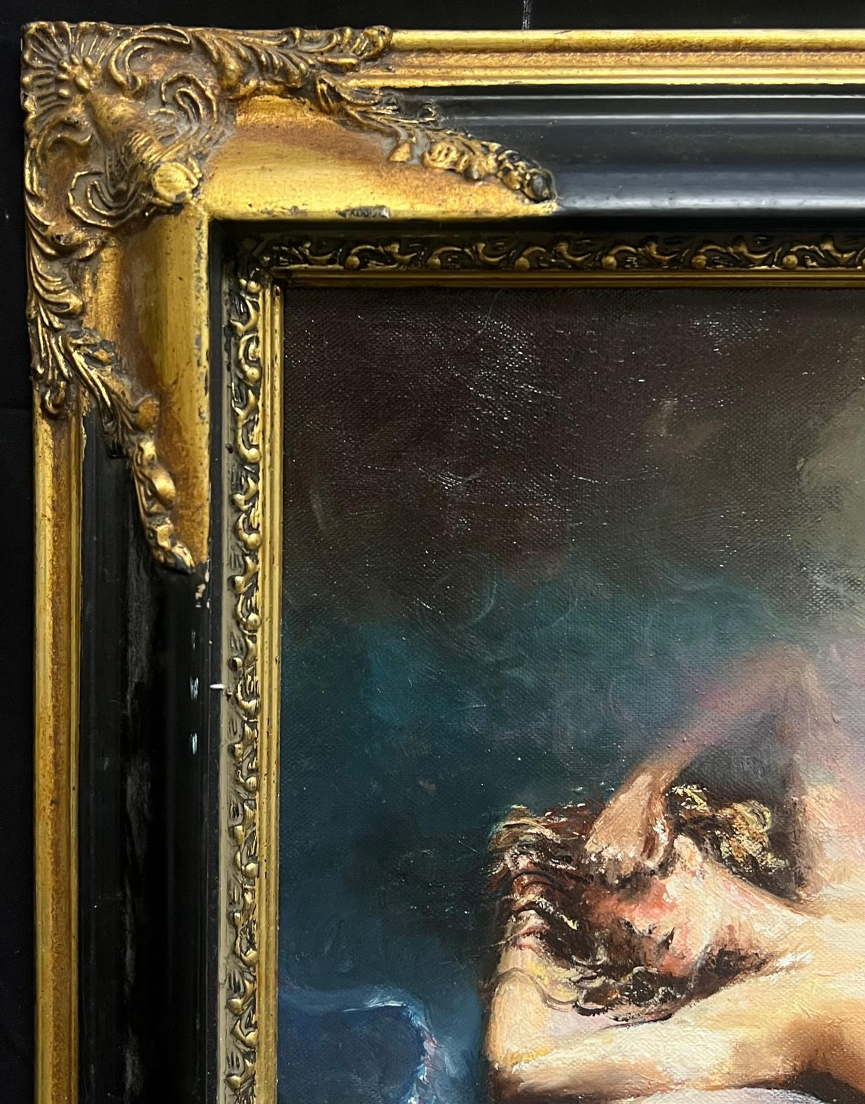 French Schoolfrench Reclining Nude In Dreamlike Light Radiant Serenity Framed Oil Painting20th Century photo vintage