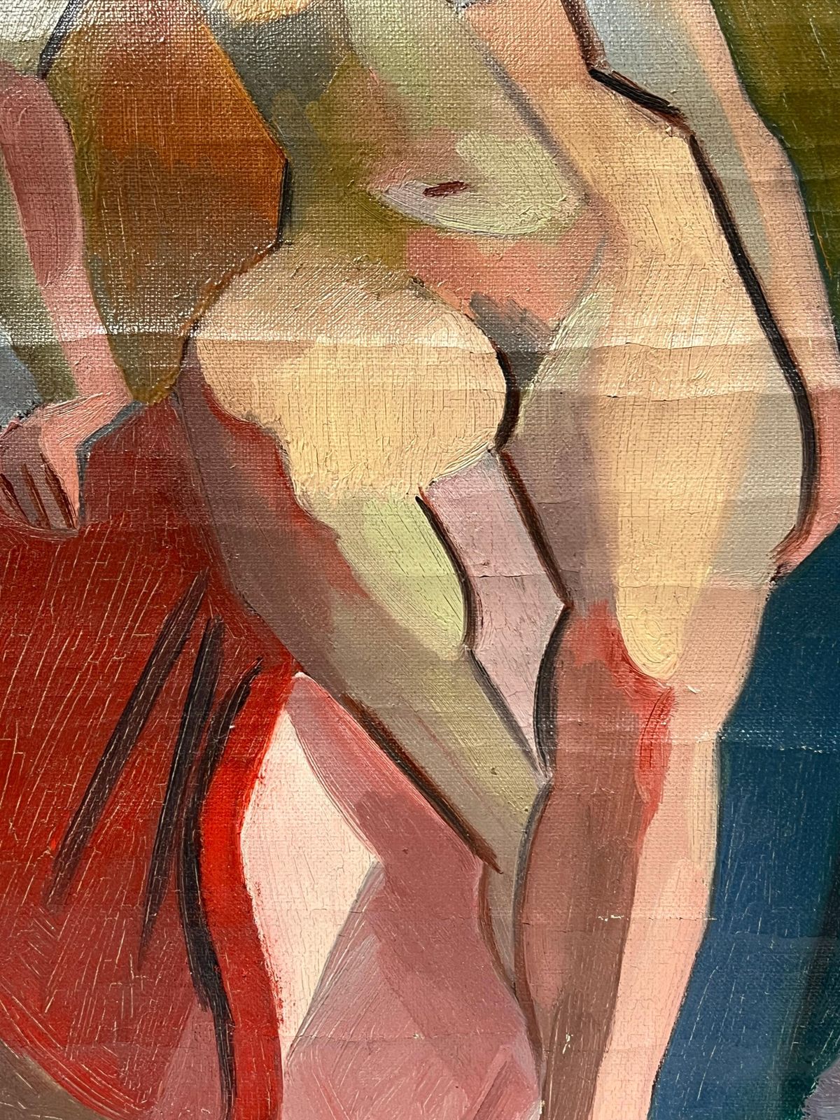 Henri Van Der Beck1930's French Cubist Signed Oil Nude Lady1930's photo buy