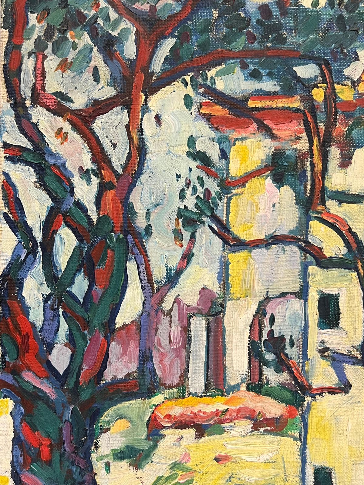 Guy Pichonvibrant Mediterranean Villa Among Trees Bold Impressionist Oil Painting20th Century photo Art