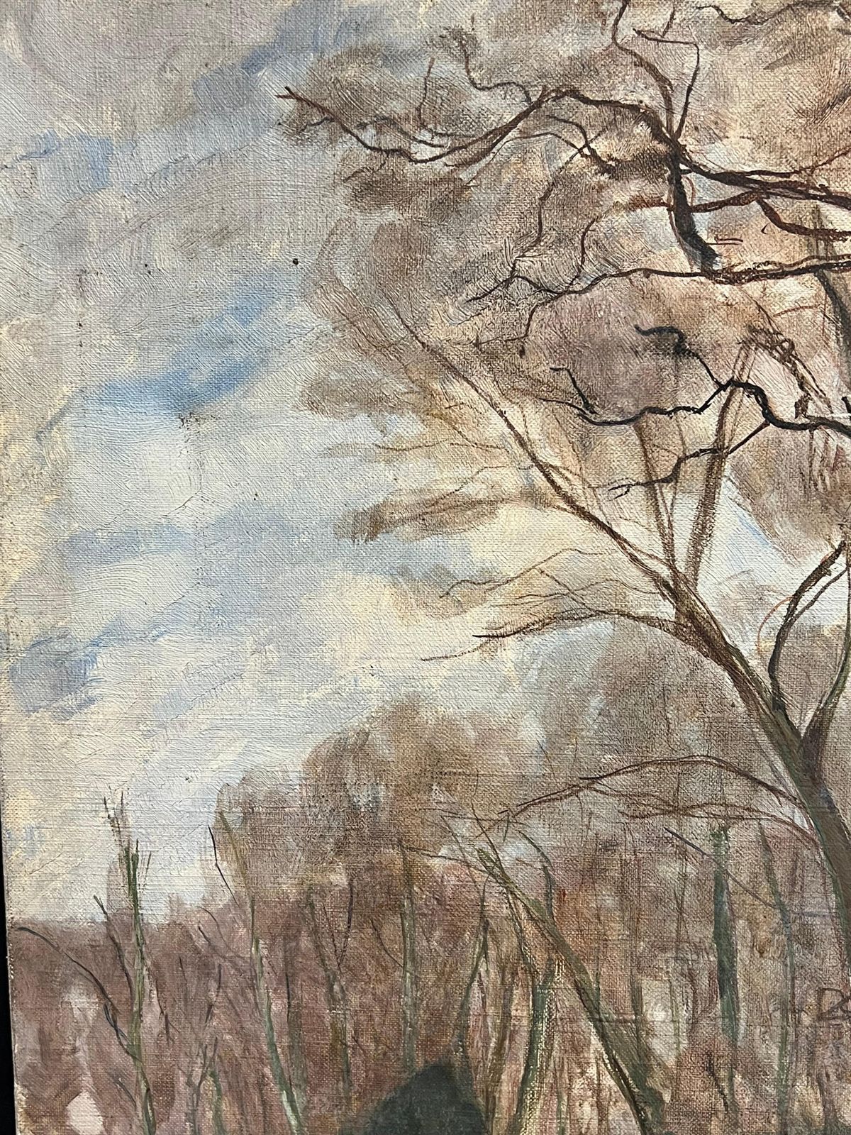 French Schoolwoodland In Early Spring Green Sunlight 1930's French Impressionist Oil1930's photo Art