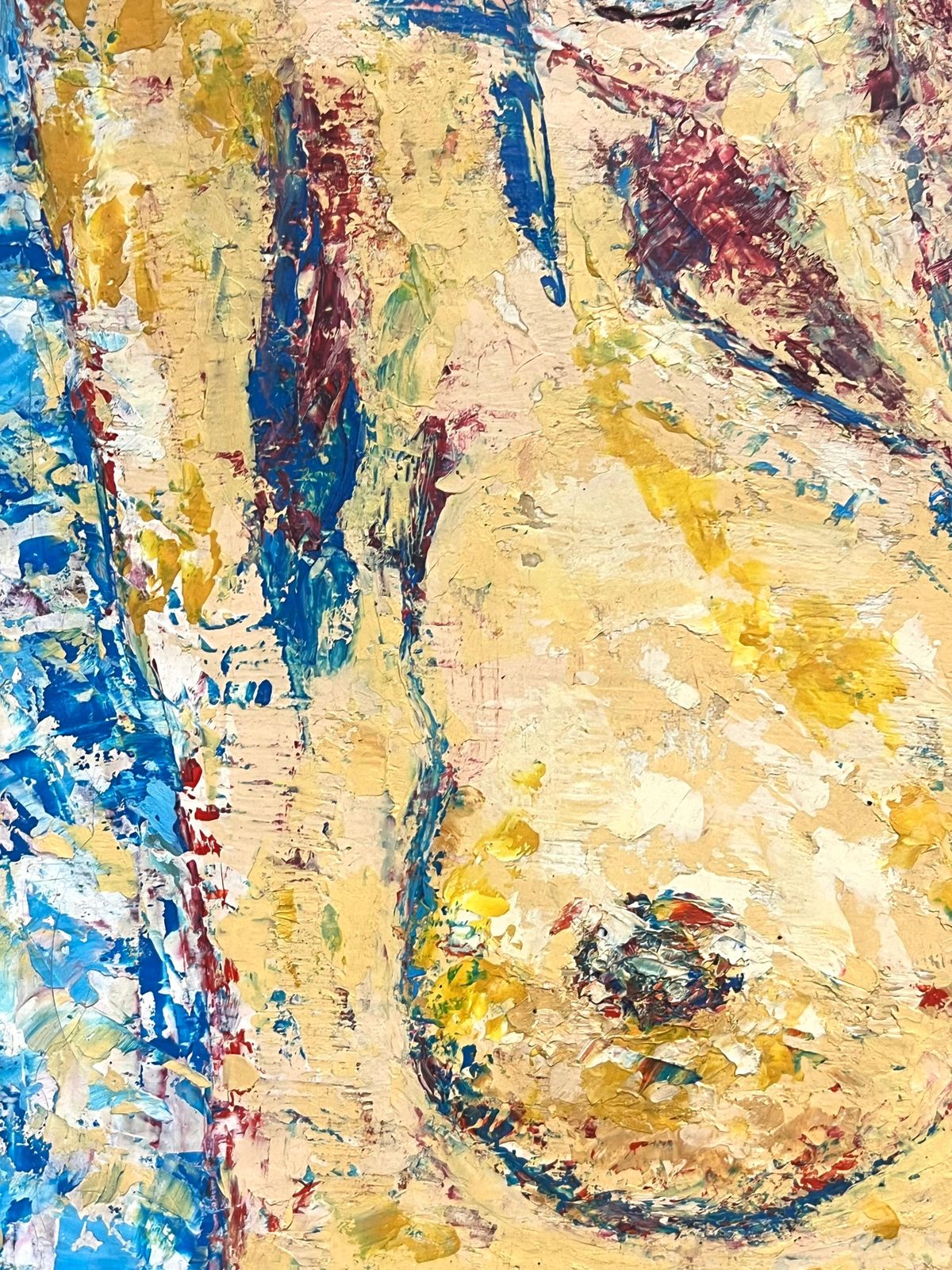 French Schoolabstract Nude Female Form Bold Textured Expressionist 20thc French Oil Paintingmid 20th Century photo Art