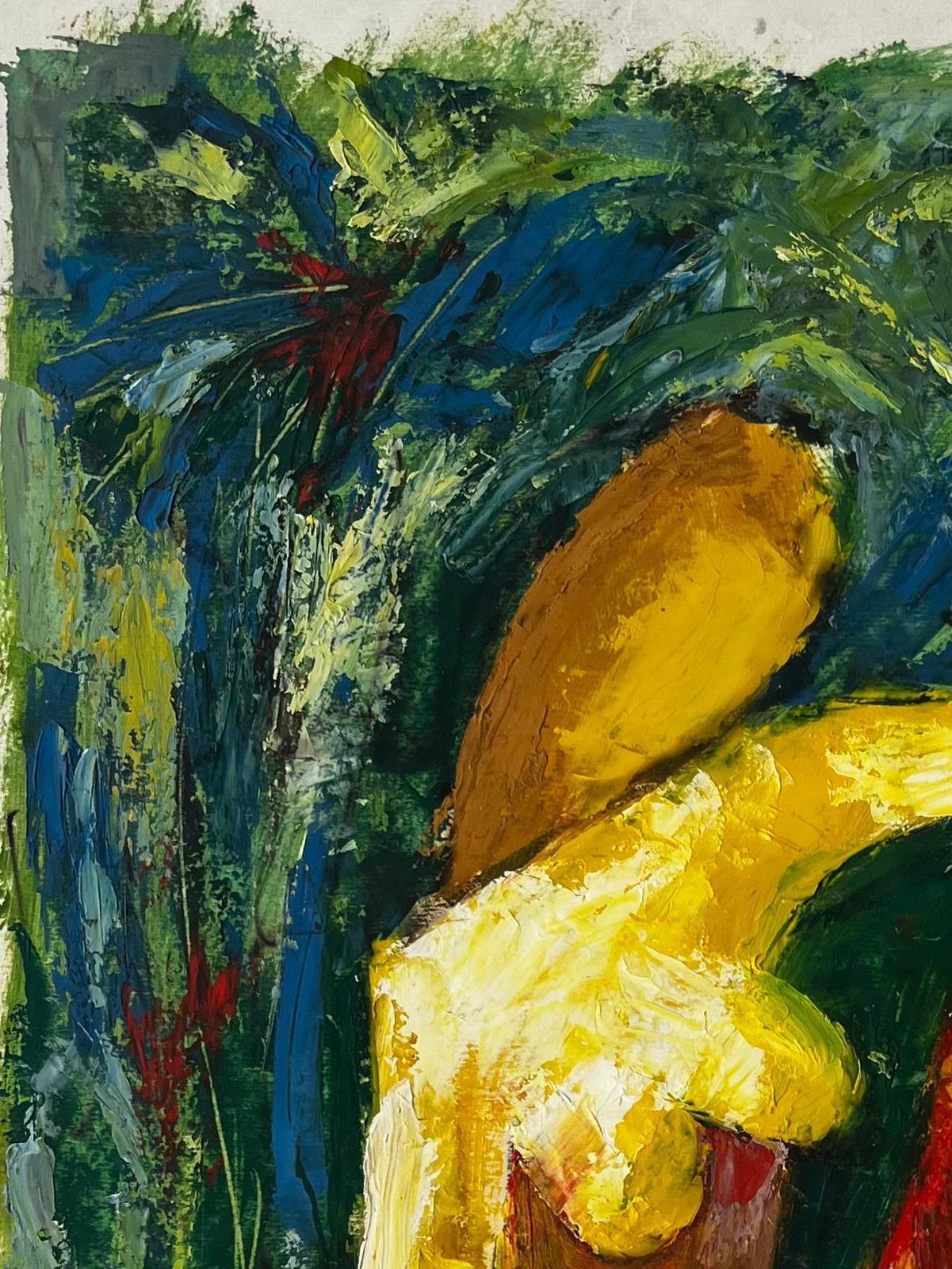 Guy Nicodseated Nude In A Expressive Green Landscape French Modernist Oil Painting photo for sale