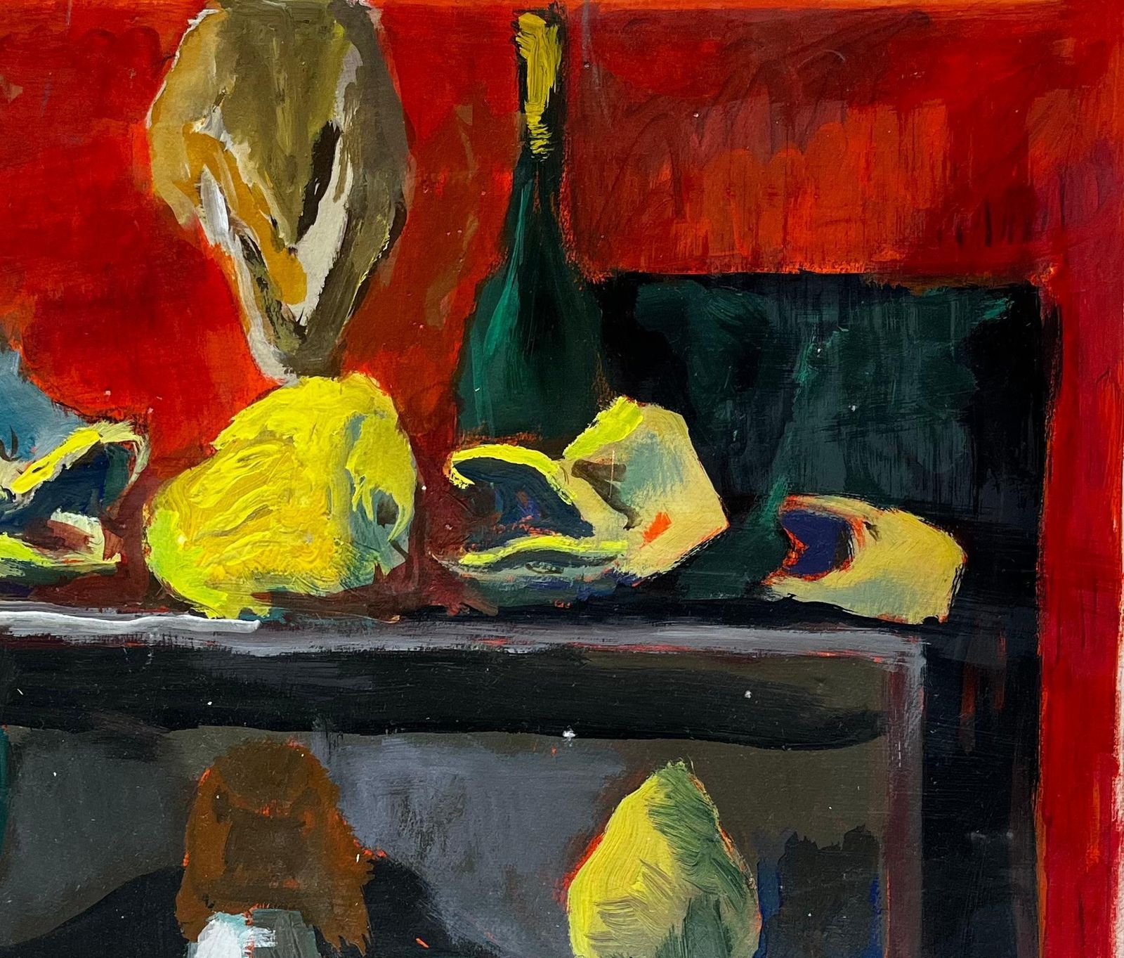 Still Life With Lemons And Bottles French Modern Oil Painting By Guy Nicod photo Art