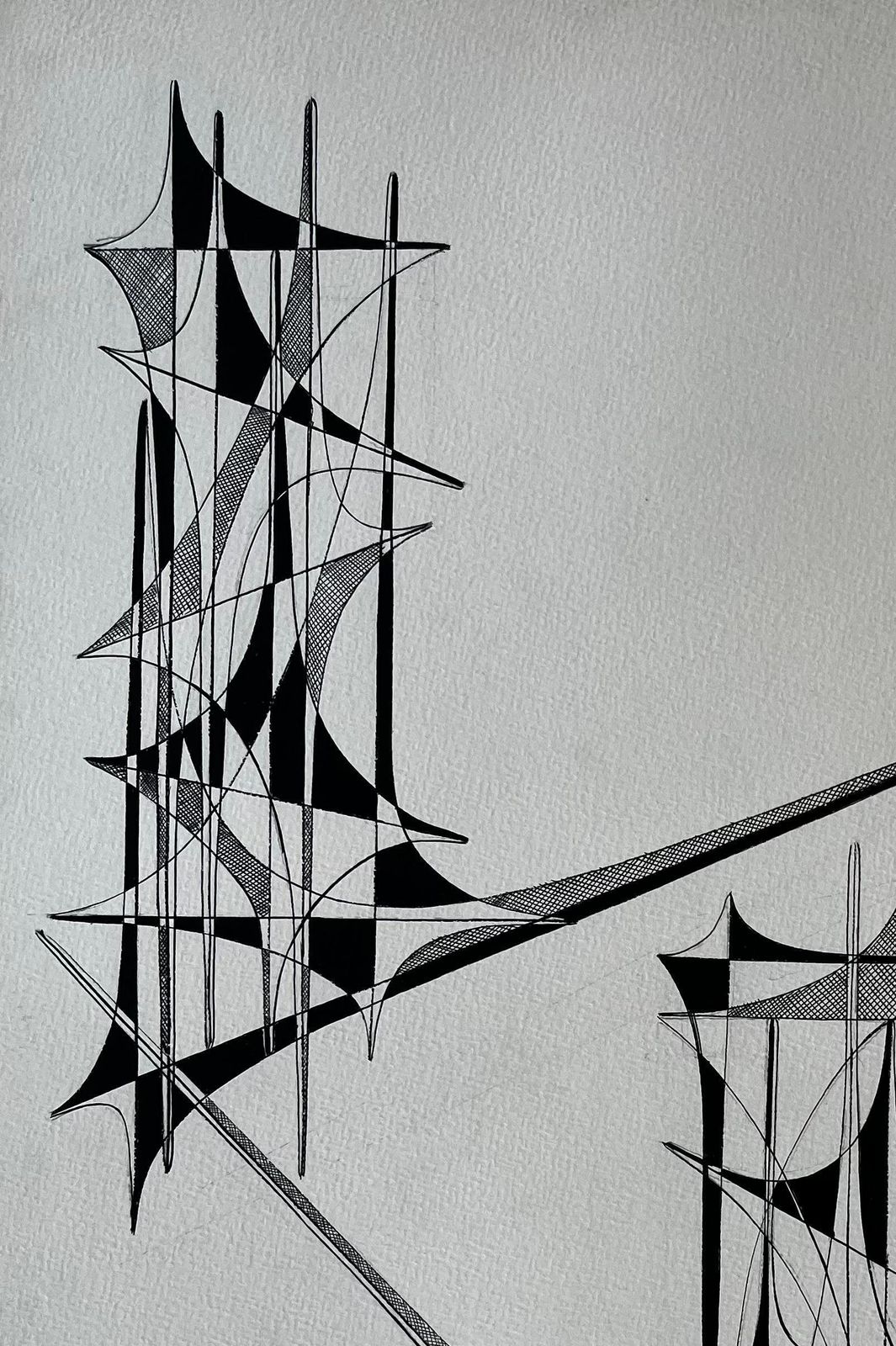 Serge Guerin (1916)geometric Study In Motion 1960s By Serge Guerin French B19161969 photo Art