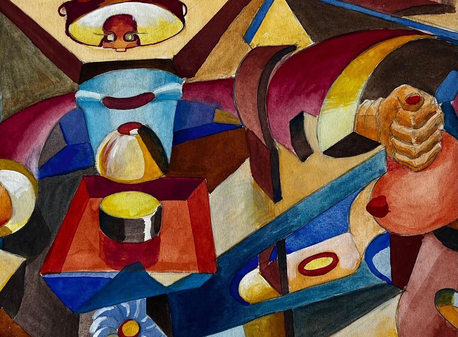 Abstract Interior Composition French Modernist Watercolour By Guy Nicod photo buy