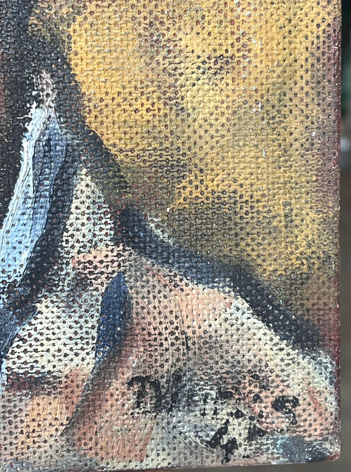 Suzanne Dinkesmid Century French Impressionist Signed Oil Head & Shoulders Portrait Of Man1950's photo vinterior