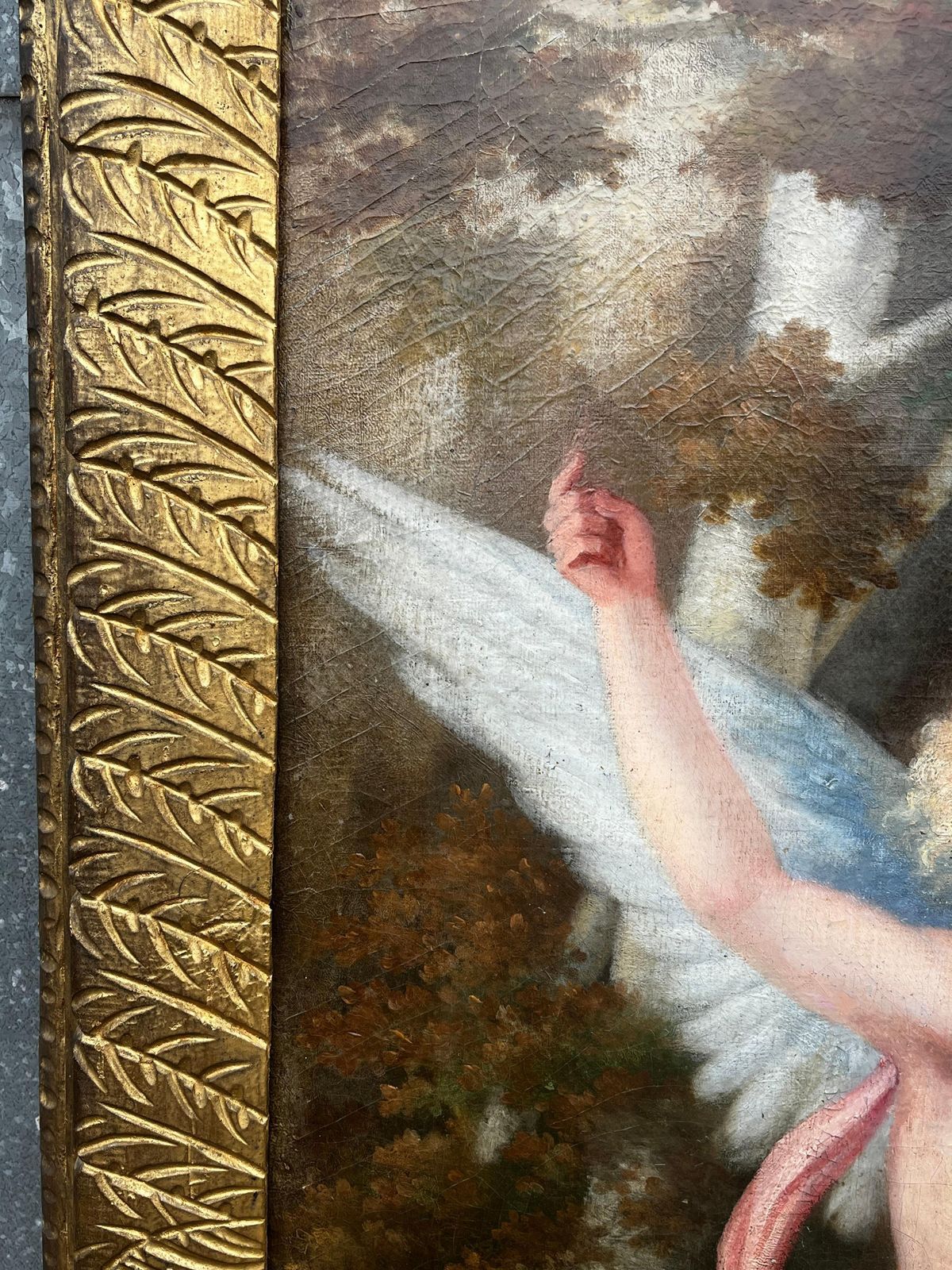 Florentine Schoolhuge 1700's Florentine Old Master Oil Painting Eros Triumph Over Pan Male Nudesc. 1700's photo buy