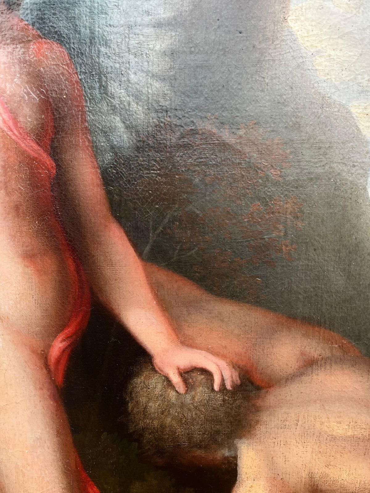 photo furniture Florentine Schoolhuge 1700's Florentine Old Master Oil Painting Eros Triumph Over Pan Male Nudesc. 1700's