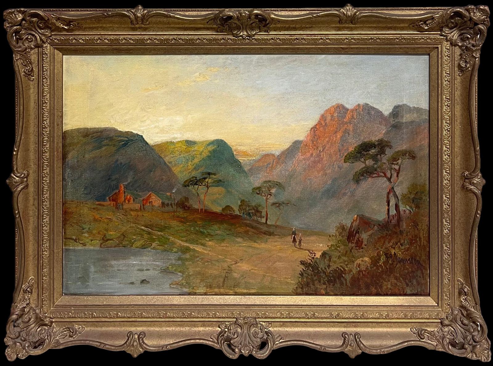 F. E. Jamiesonantique Oil Scottish Highlands Oil Painting The Pass At Killiecrankie Pitlochry1920's