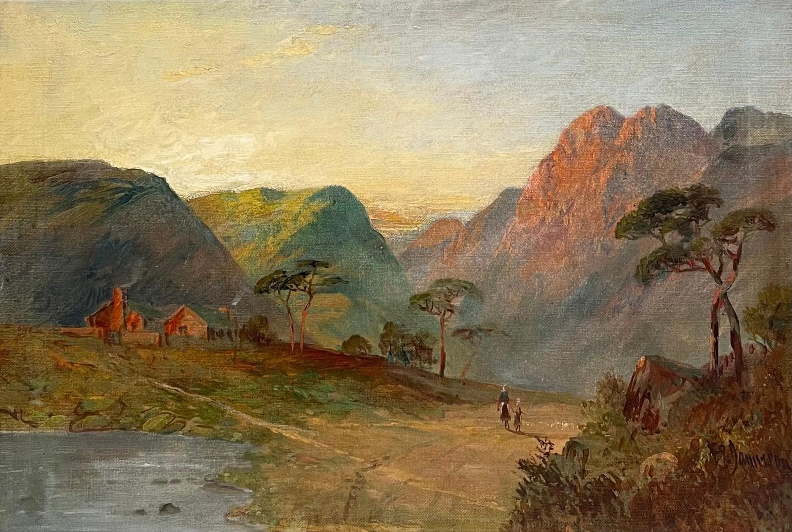 F. E. Jamiesonantique Oil Scottish Highlands Oil Painting The Pass At Killiecrankie Pitlochry1920's photo for sale