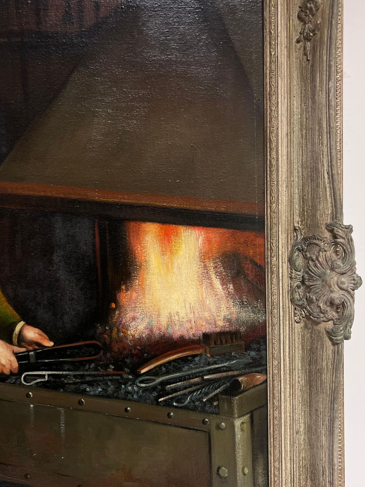 John Edwardstraditional English Oil Painting Rural Crafts Portrait Of A Working Blacksmith photo 865.0