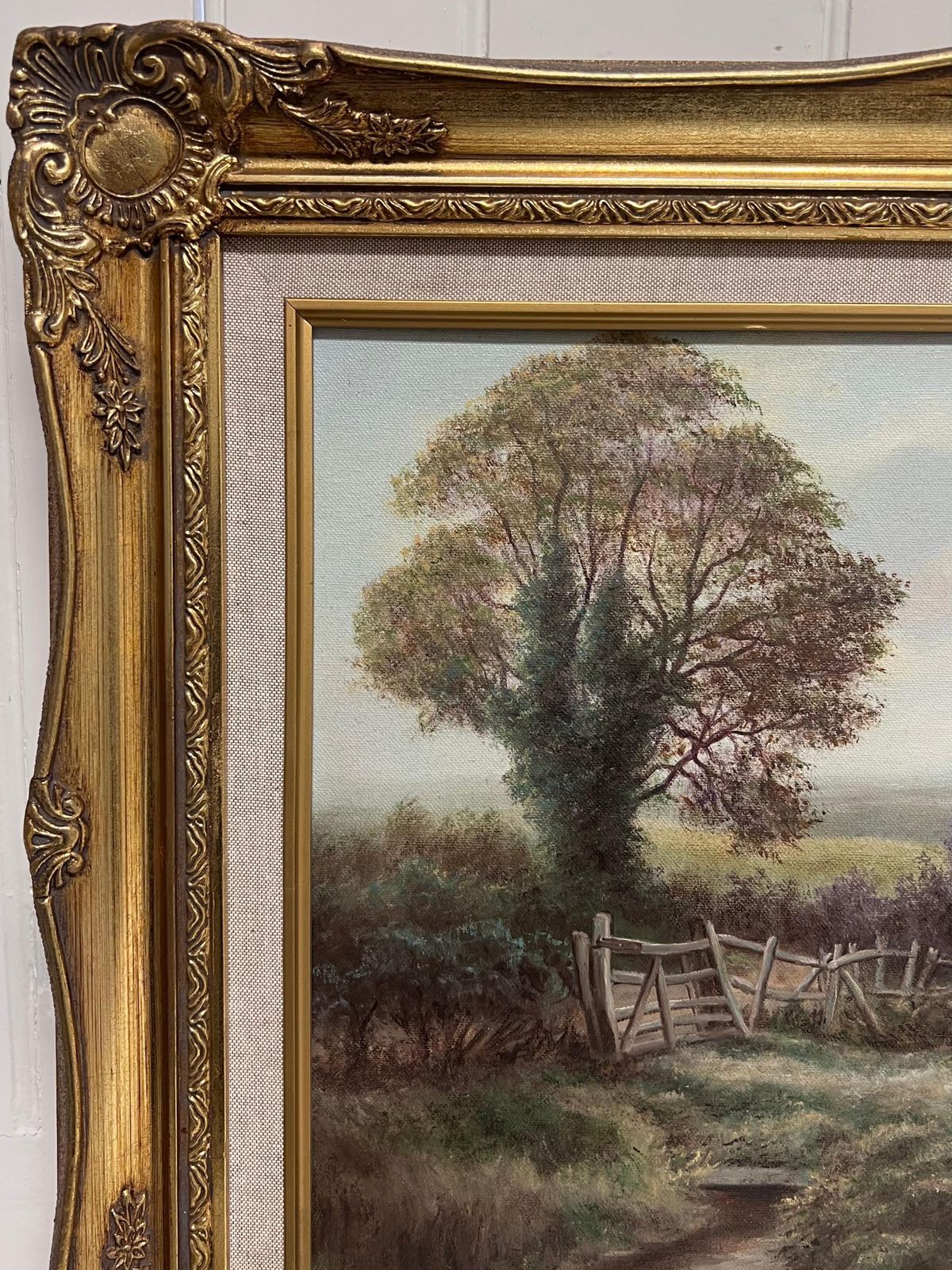 Reg Browntraditional English Rural Pastoral Tranquil Sheep In Meadows Signed Oil Painting photo for sale