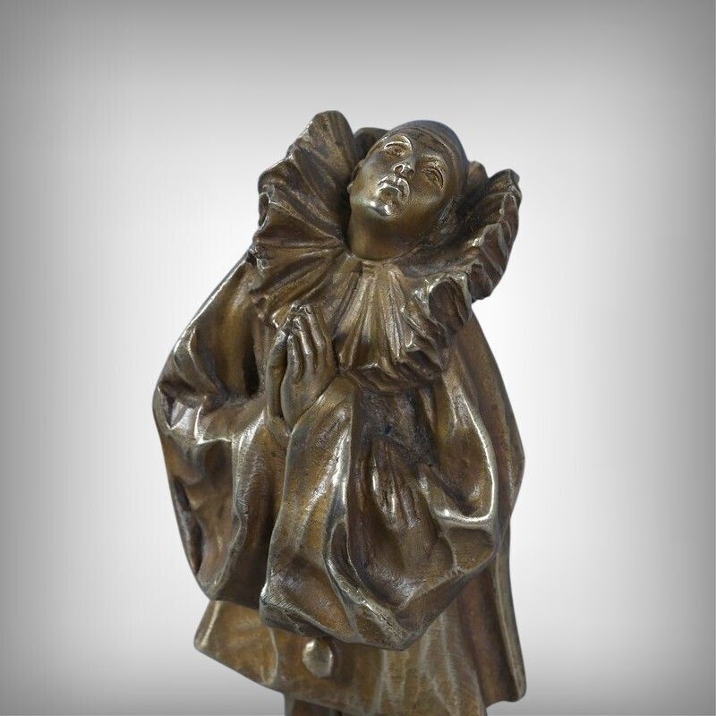 Small Bronze "Pierrot" Signed L  Alliot  Early 20th Century photo furniture
