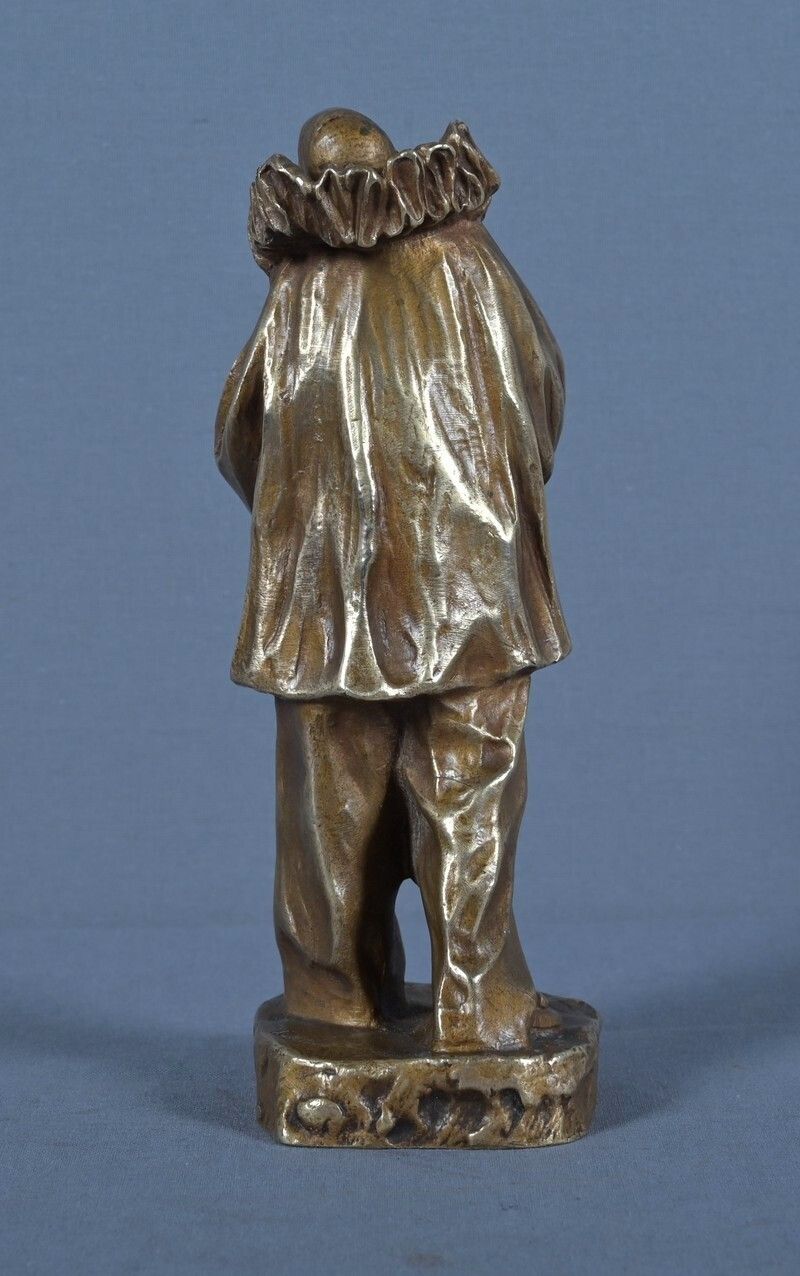 photo for sale Small Bronze "Pierrot" Signed L  Alliot  Early 20th Century