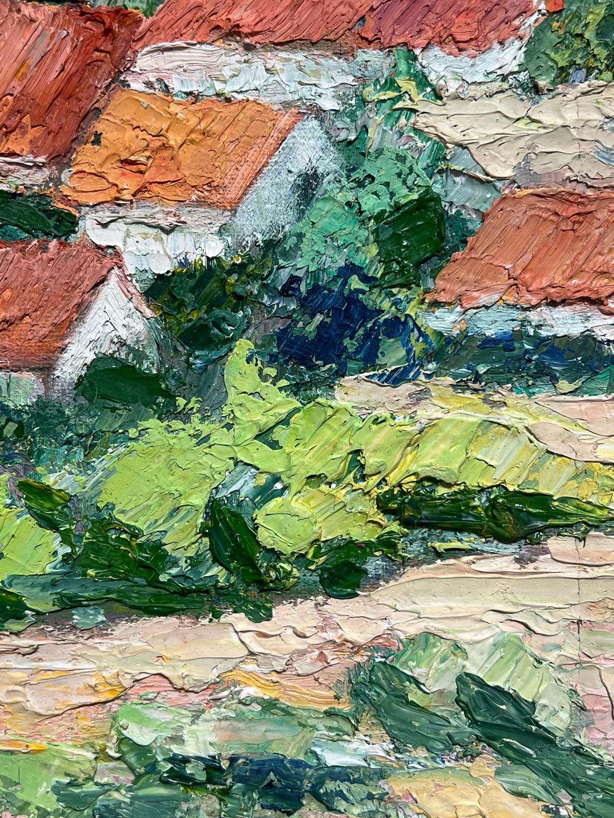 French Schoolcagnes Sur Mer South Of France 1970's Coastal Village Impressionist Oil Painting1970's photo 789.0