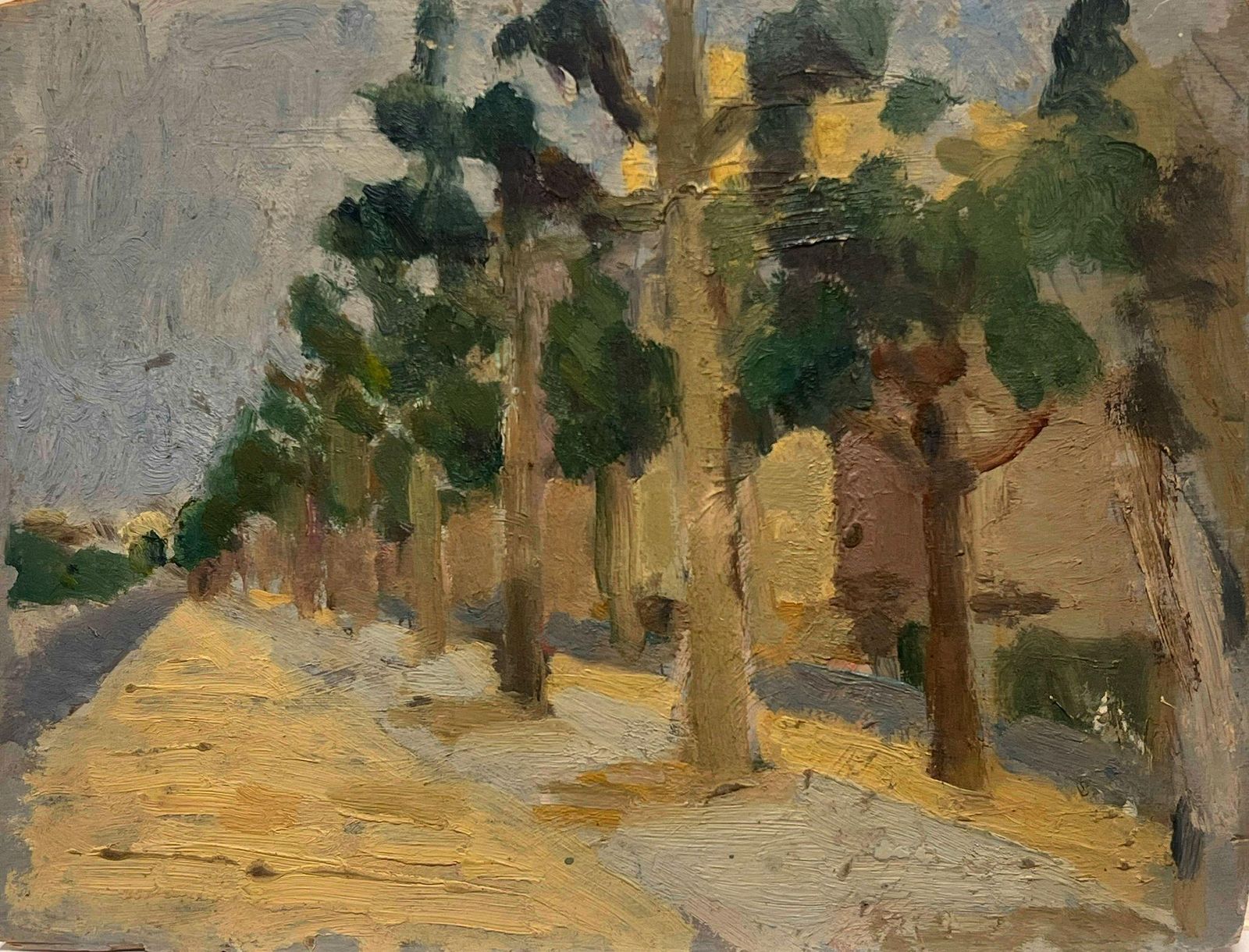 Jean Dreyfus Stern (1890 1972)sunlit Path Of Trees Study In Light French Oil Painting 1930's French Impressionmid 20th Century