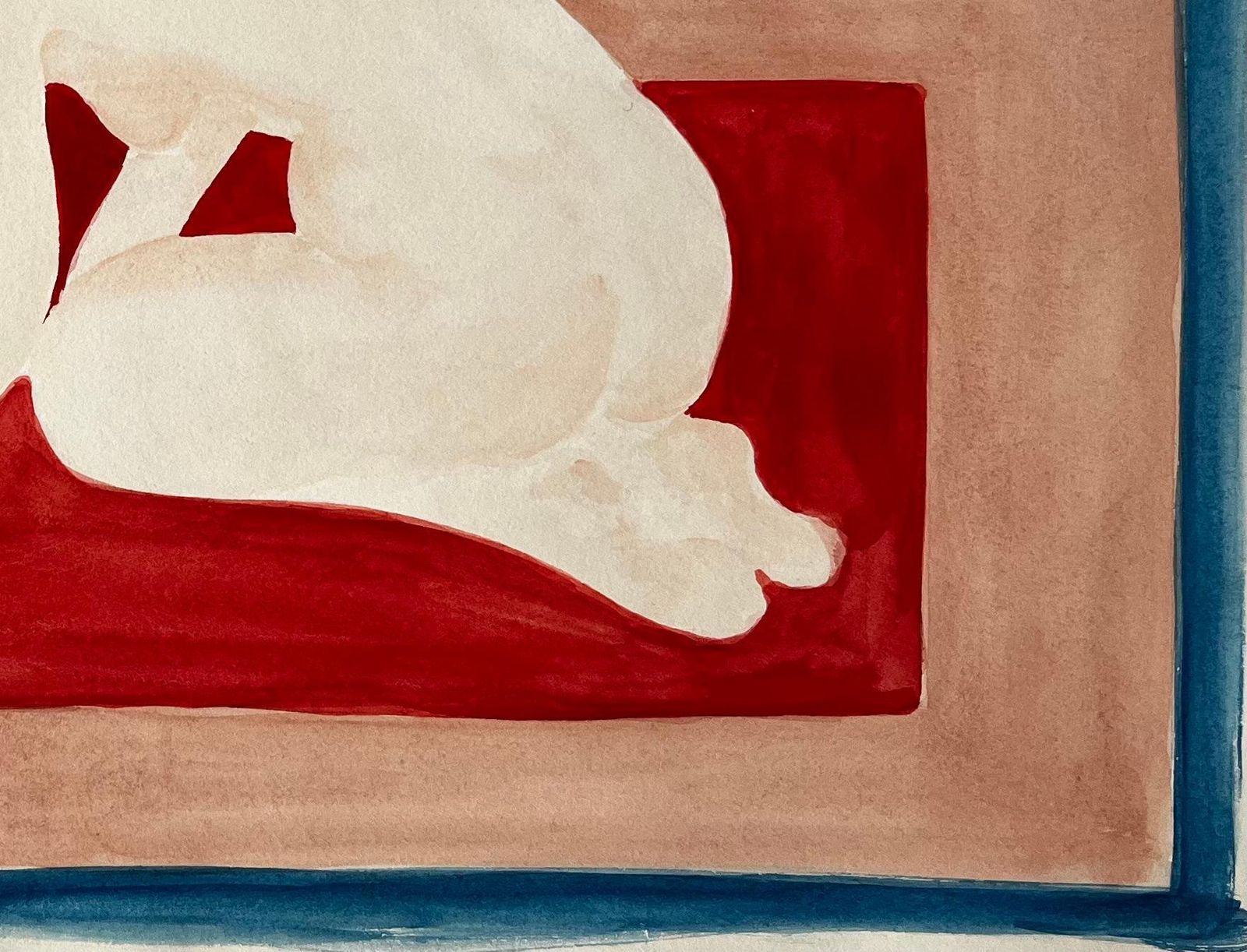 Seated Nude With Geometric Planes French Modernist Gouache By Guy Nicod photo 534.0