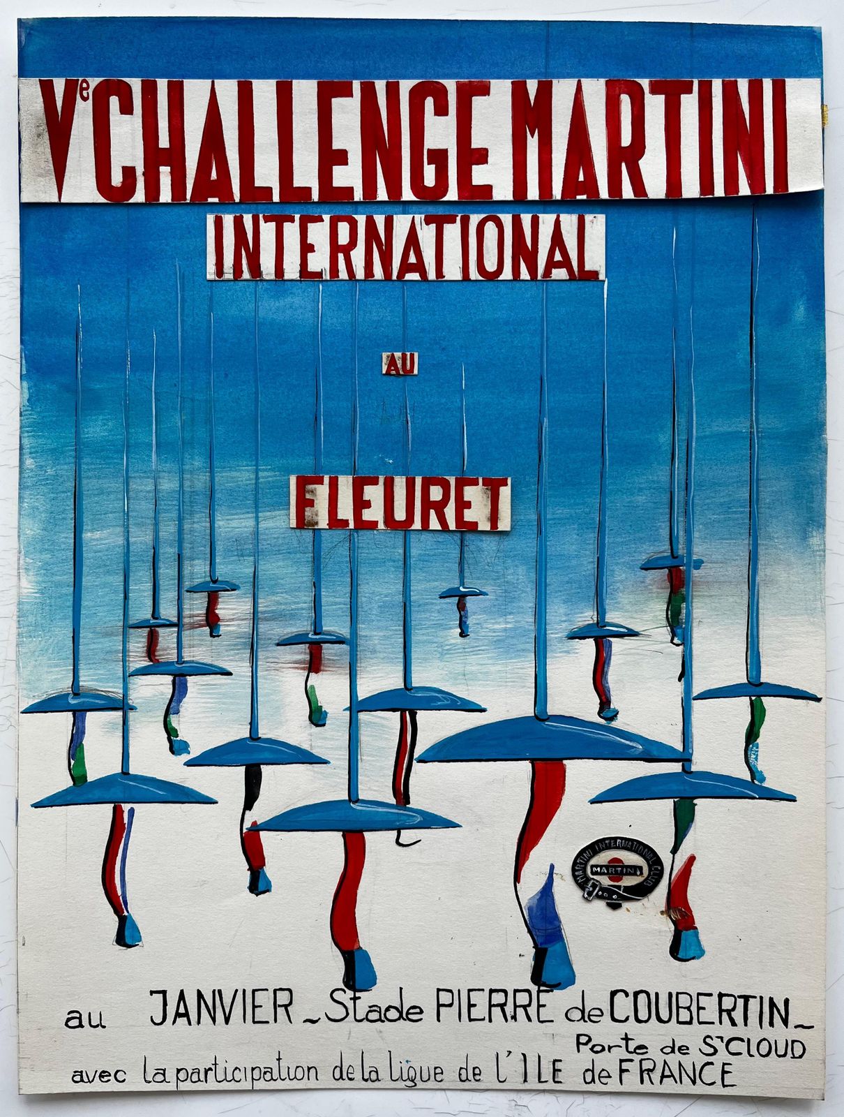 Guy Nicod Challenge Martini International Fencing French Modernist Sports Poster photo furniture