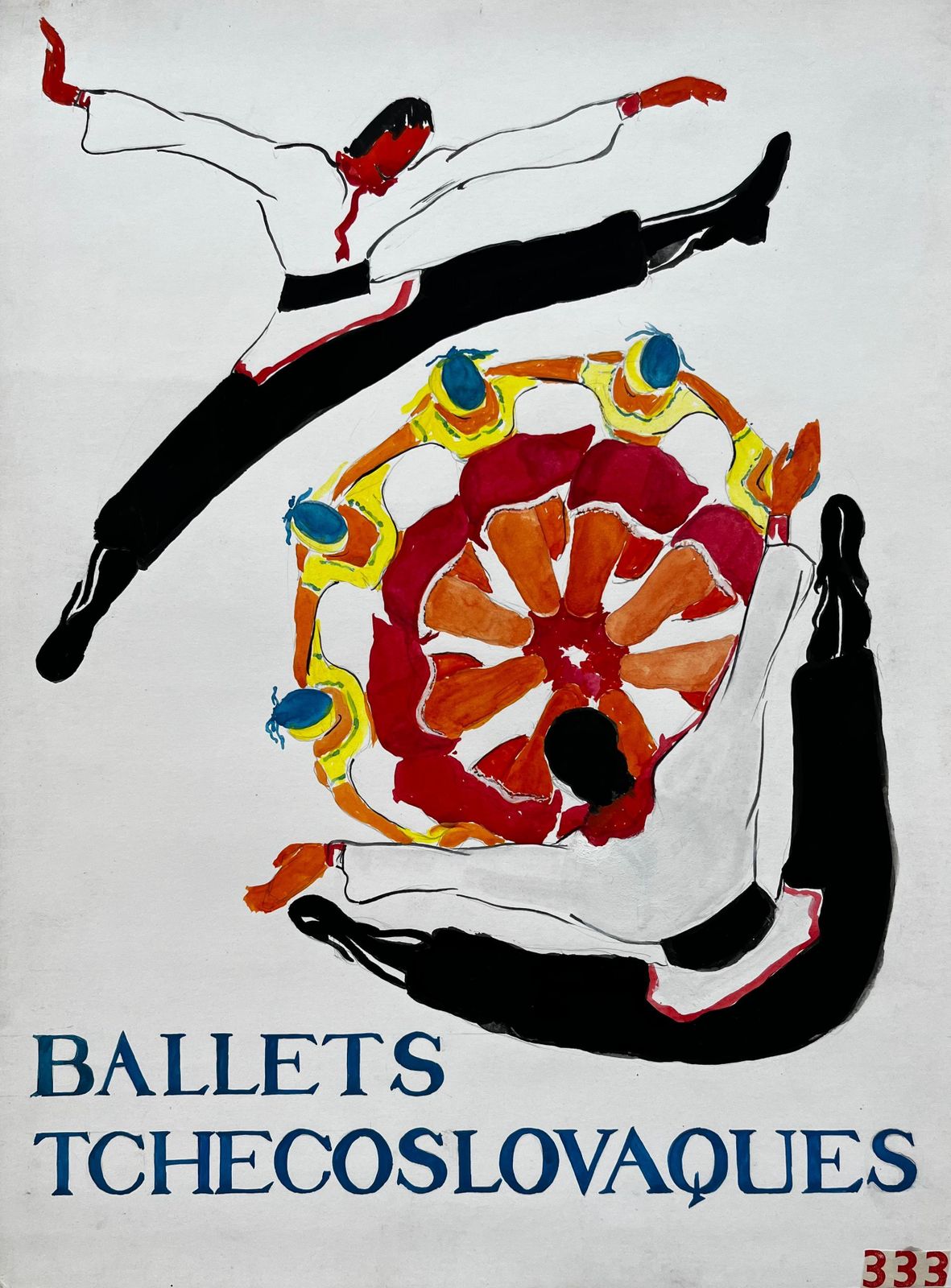 Guy Nicodczechoslovak Ballet Dancers French Modernist Poster Style Dance Painting
