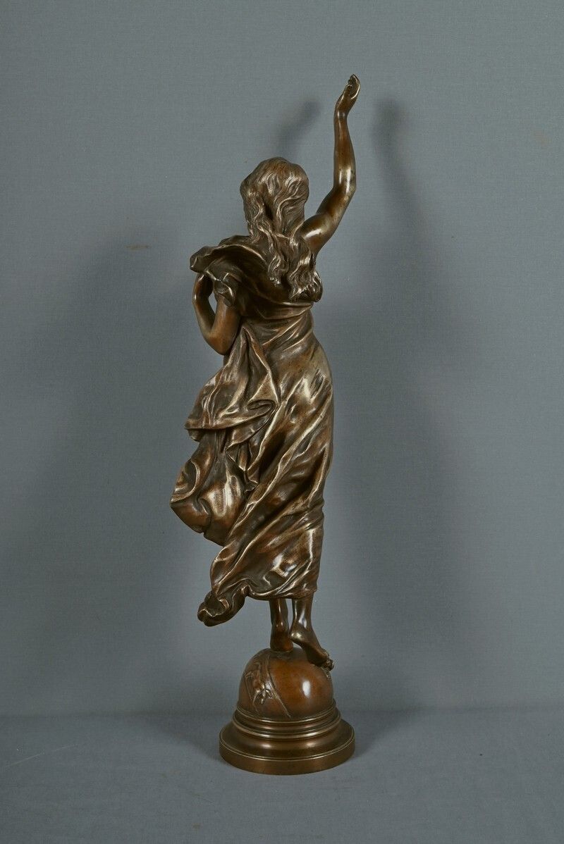 photo buy Important Bronze Sculpture The Morning Star Signed A. Gaudez  Late 19th Century
