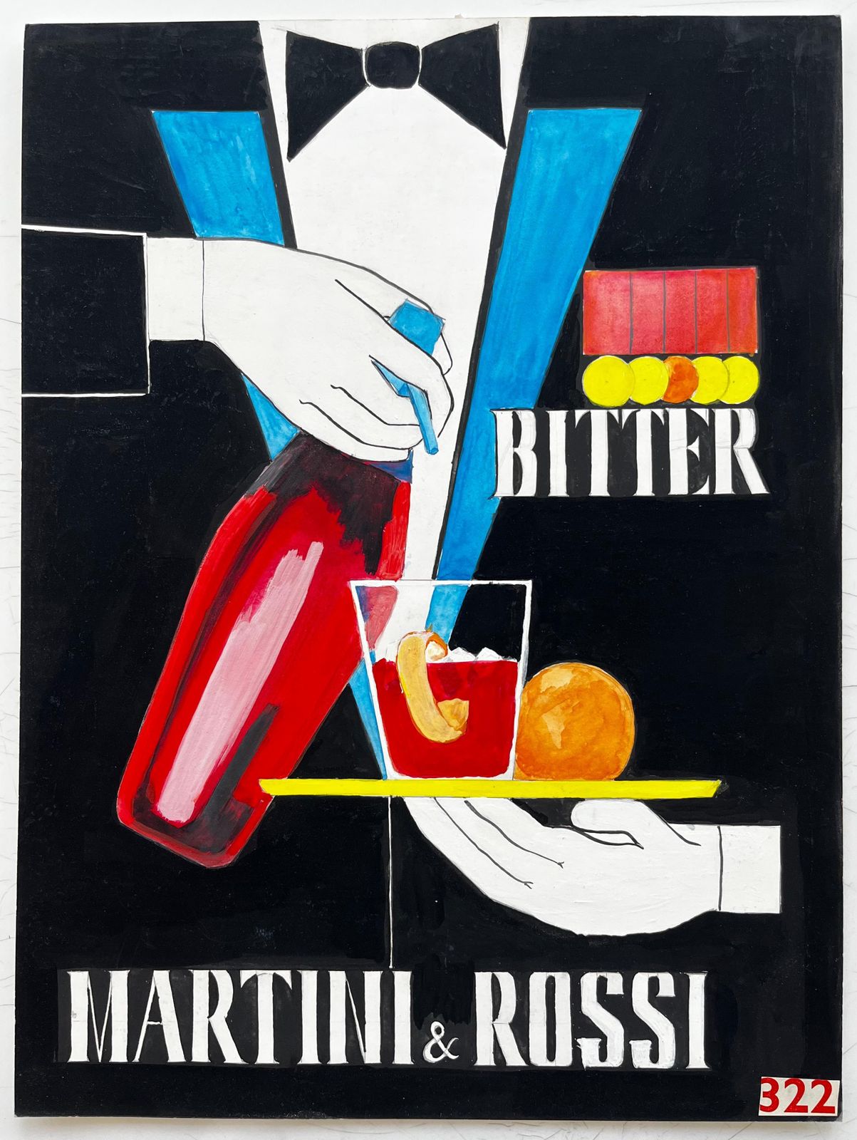 Guy Nicodmartini And Rossi Bitter French Modernist Cocktail Advertising Style Painting photo furniture