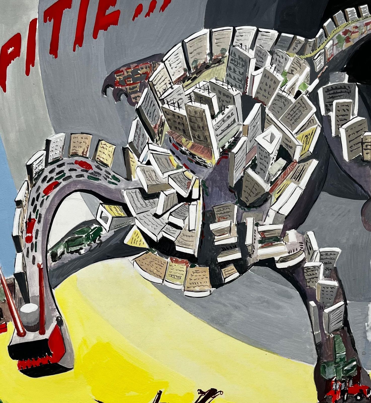 Guy Nicodla Ville Ce Monstre Dévorant Urban Monster Poster Design French Modernist photo vinterior