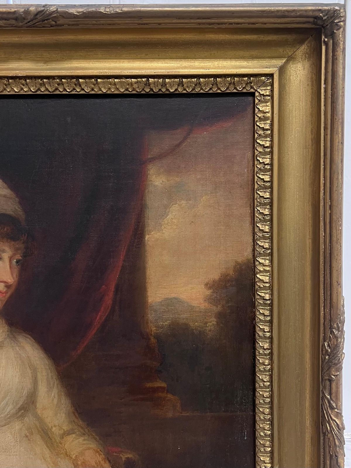 photo furniture Georgian English Periodfine 18th Century English Georgian Portrait Of A Lady Seated In Parkland Estate