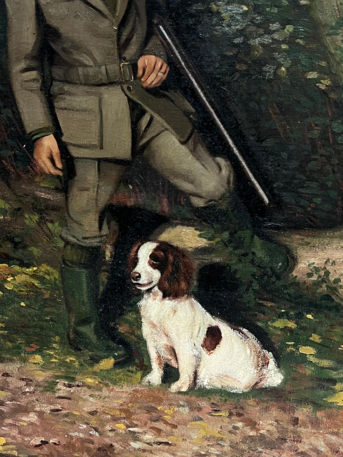 John Edwardsthe Game Keeper With Spaniel Dog Traditional Rural Life English Oil Painting photo Art