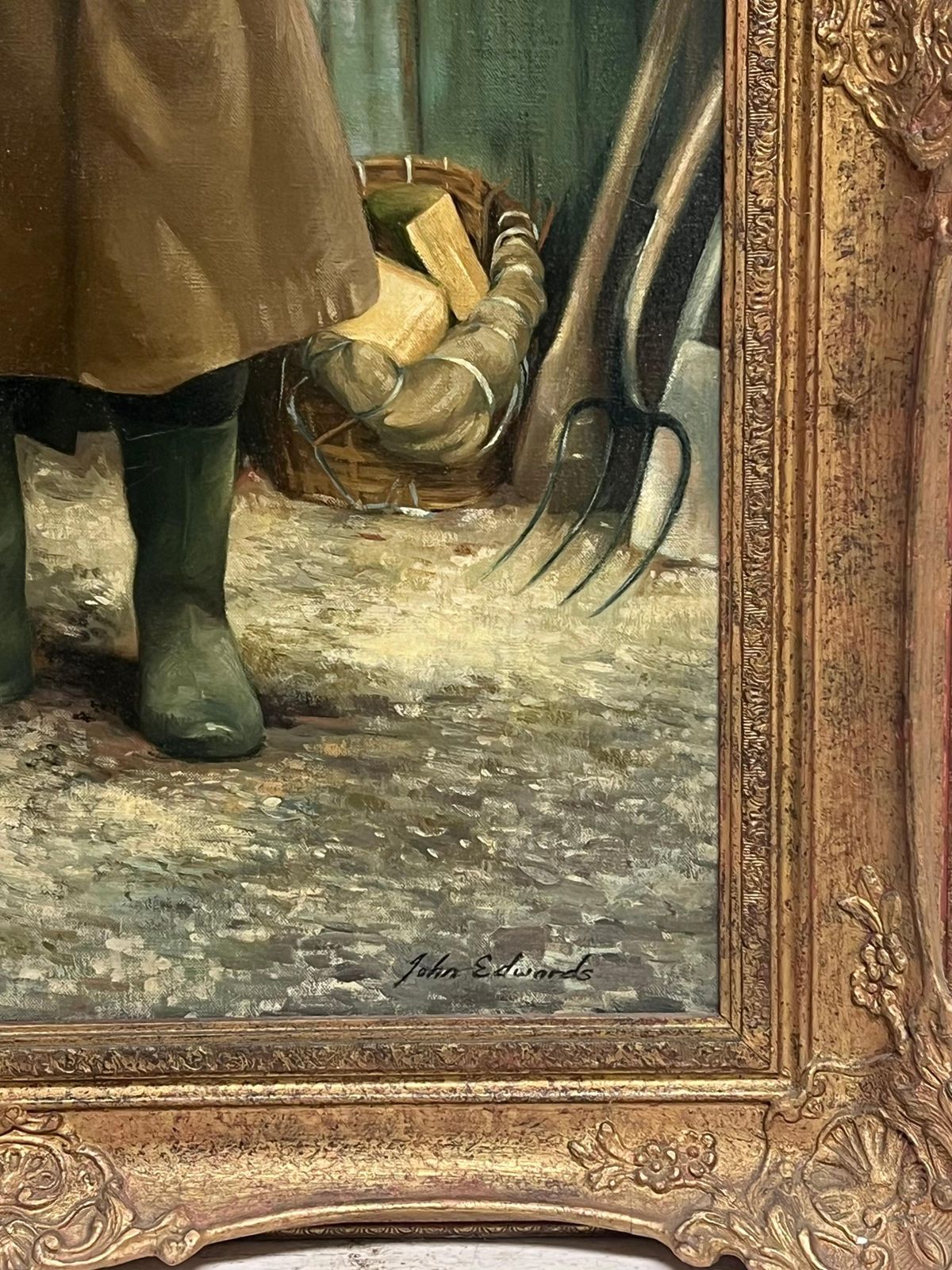 John Edwardsthe Wood Cutter Traditional English Rural Life Portrait Oil Painting On Canvas photo buy