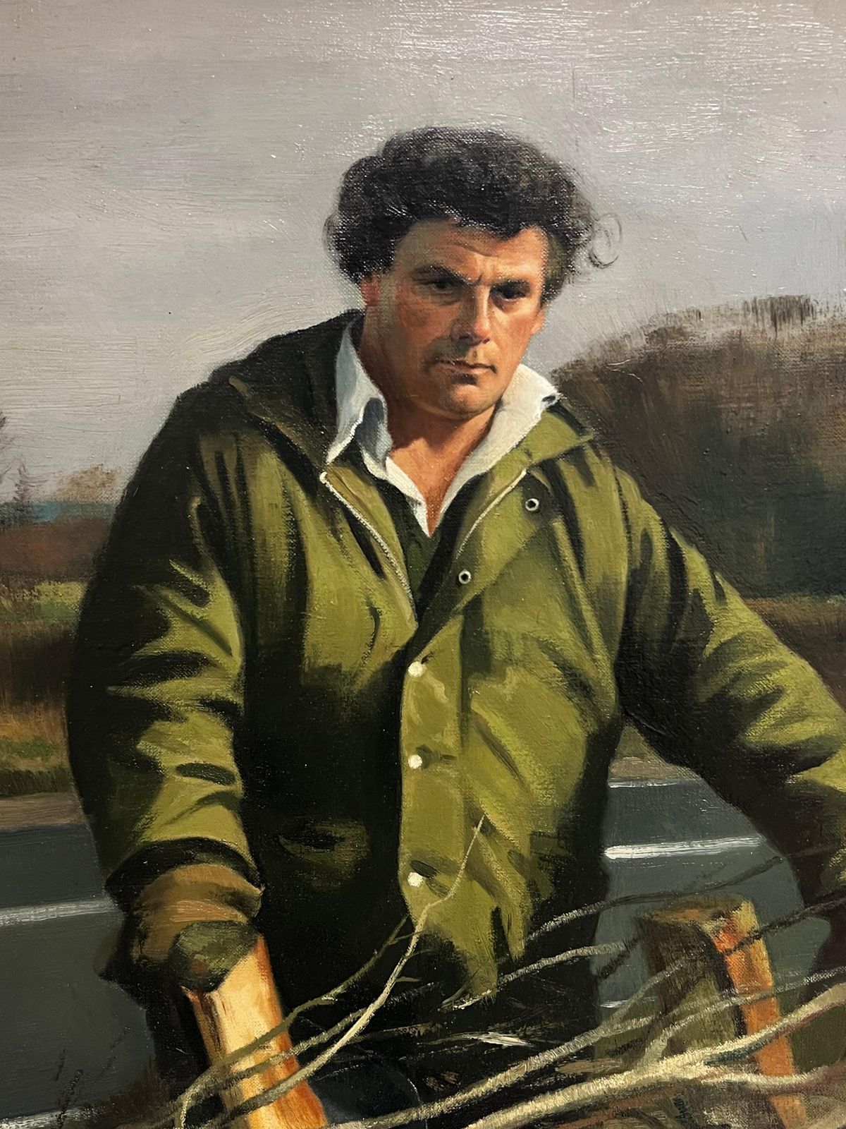 John Edwardsthe Fencer Traditional English Rural Crafts Portrait Oil Painting photo Art