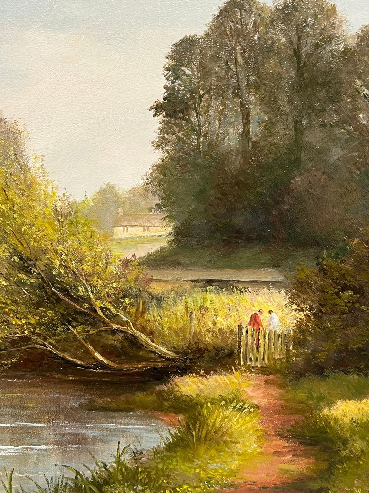 E. J. Wilsonlarge Traditional English Rural Oil Painting River Landscape Old Stone Bridge photo buy