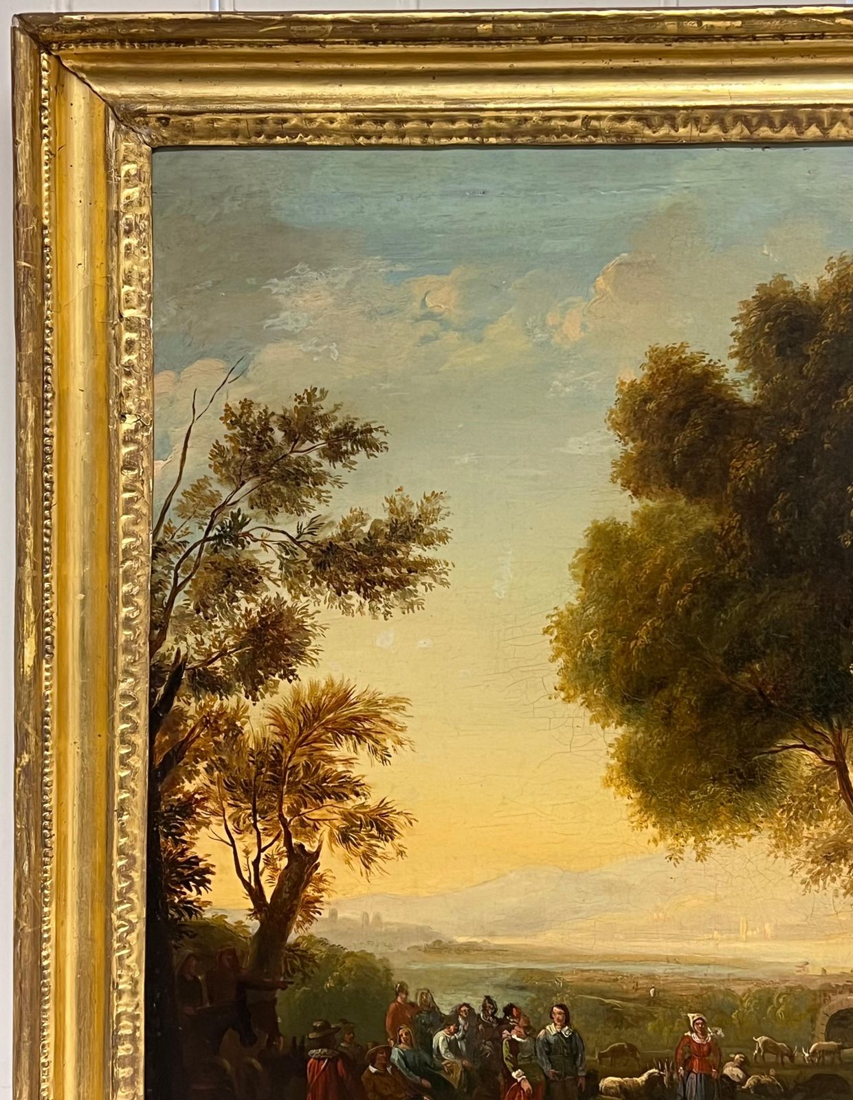 Dutch Old Masterfine 17th Century Dutch Golden Age Old Master Oil Figures In Classical Landscape photo Art