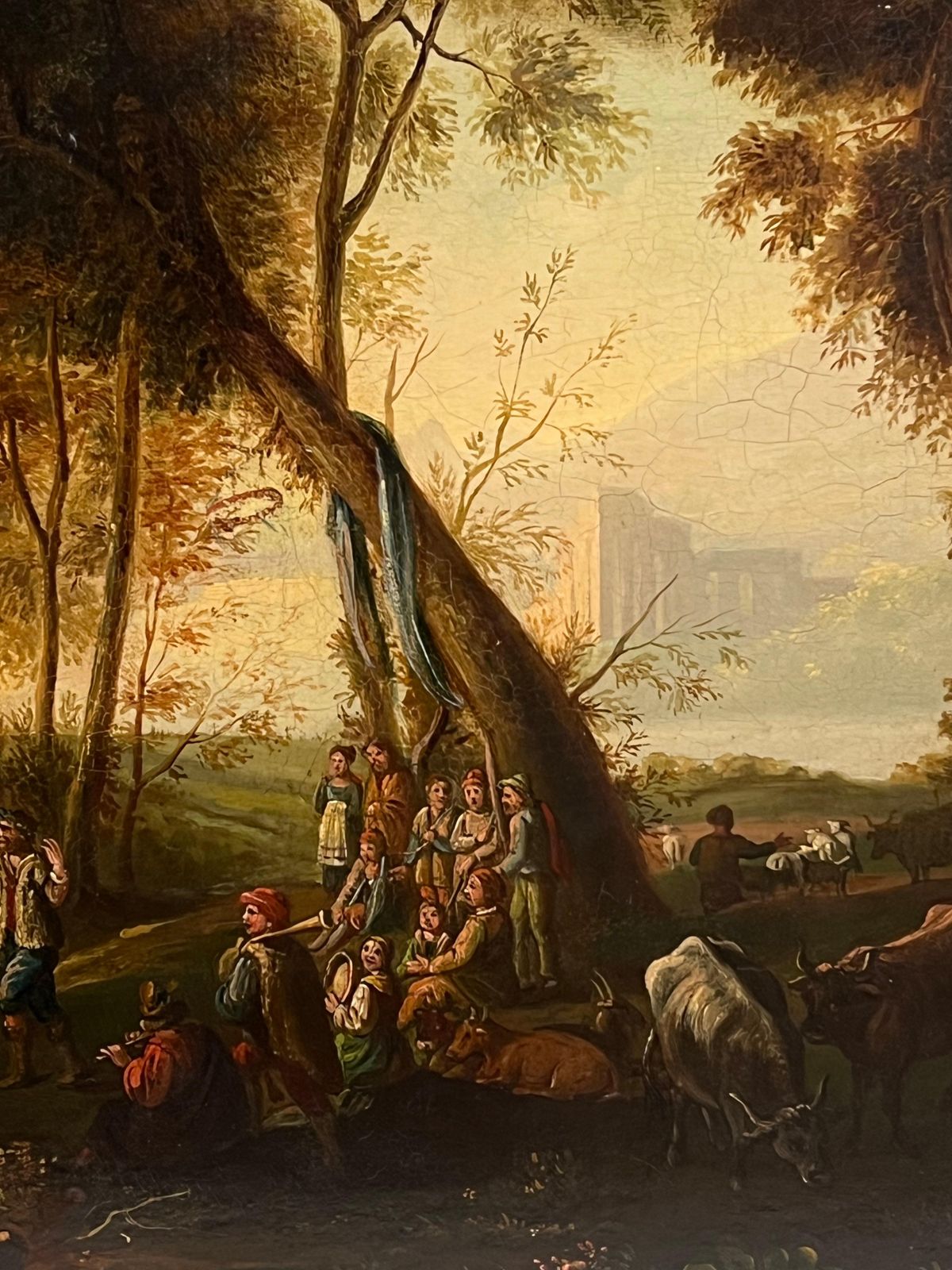 Dutch Old Masterfine 17th Century Dutch Golden Age Old Master Oil Figures In Classical Landscape photo 4985.0