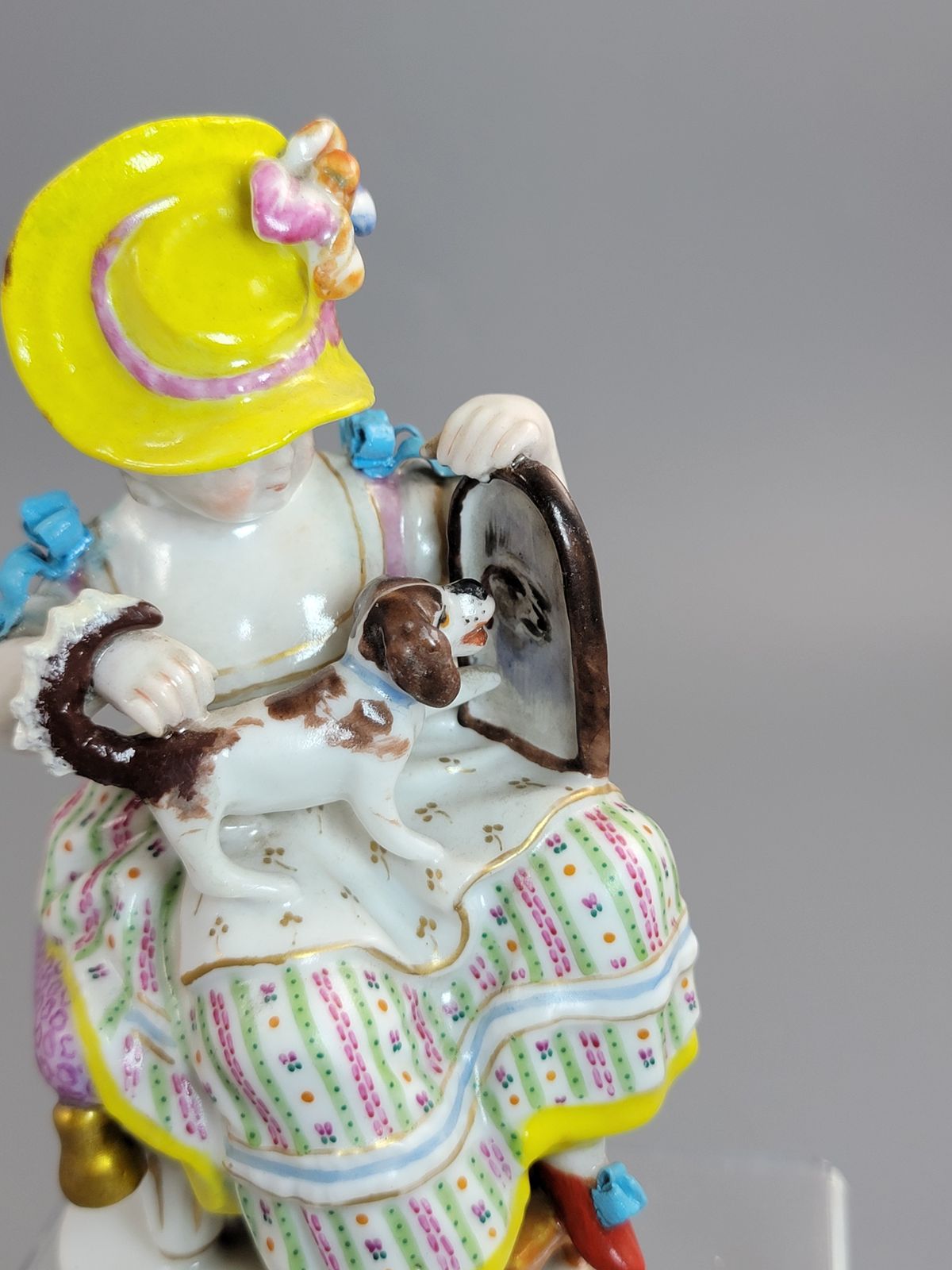 photo furniture Antique Meissen Porcelain Figures, Pastoral Pair With Dogs, C.1785