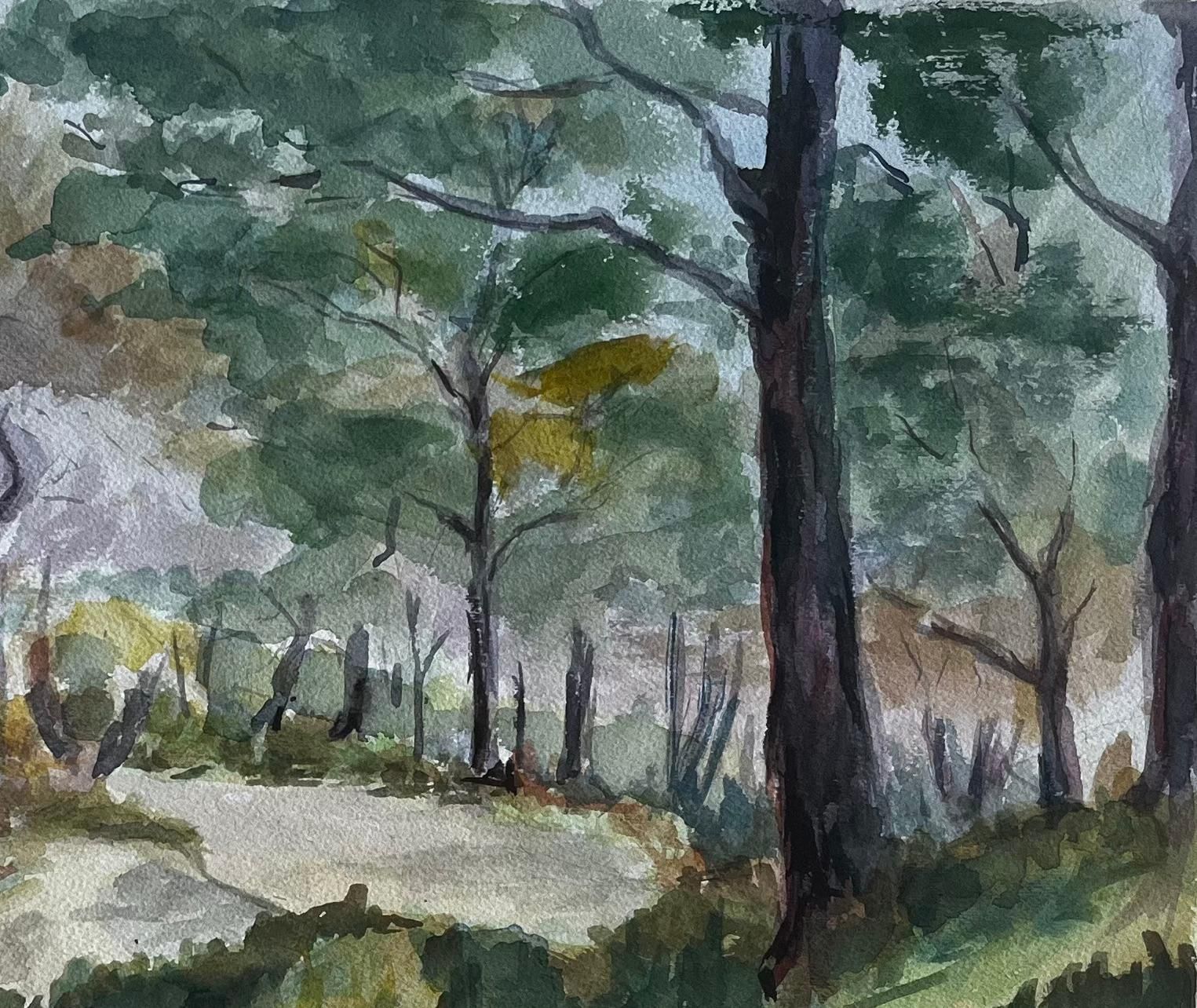 Guy Nicodwoodland Path Among Pines Provence French Landscape Gouache photo Art