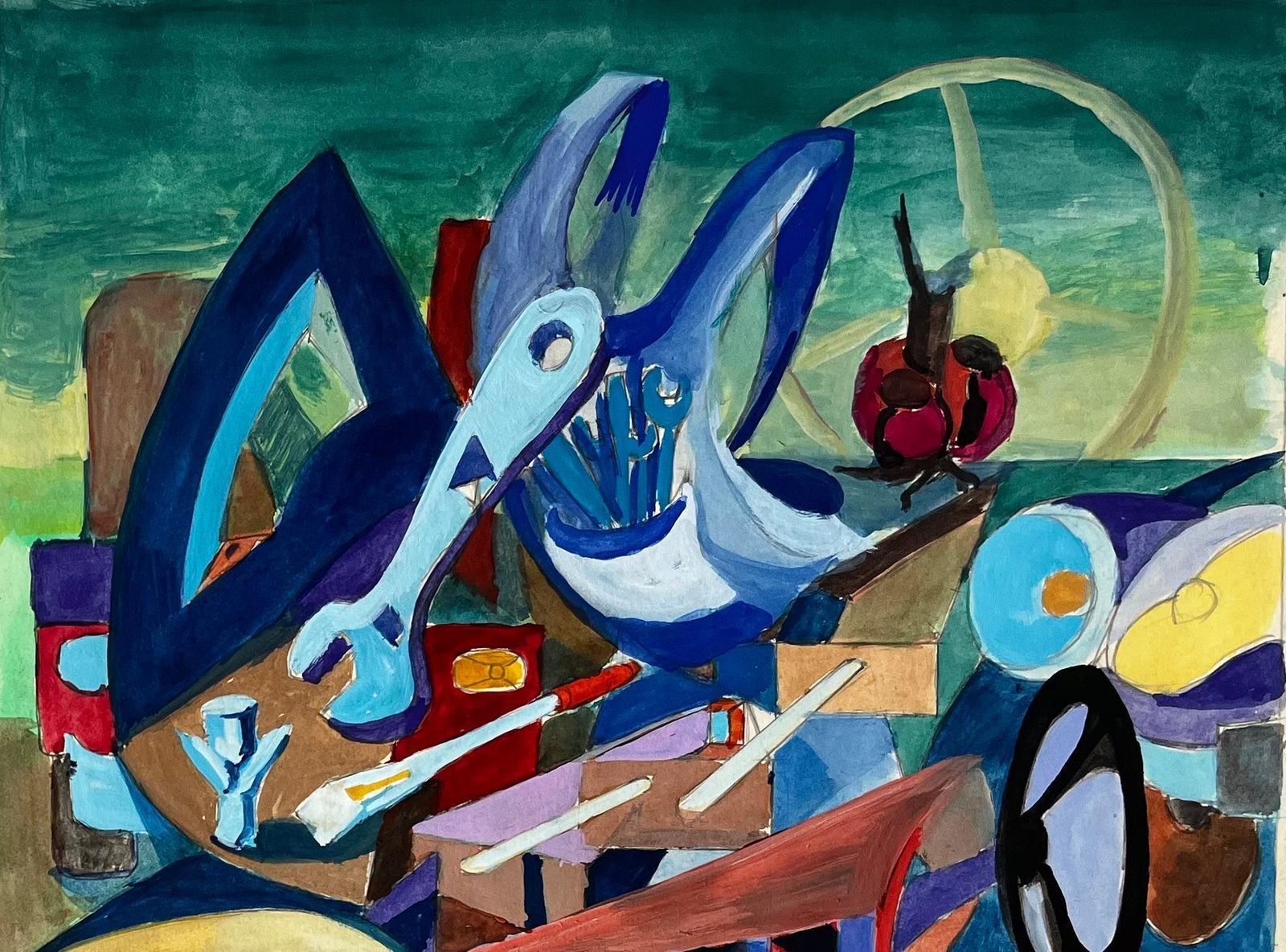 Guy Nicodcubist Workshop And Architectural Scene With Tools And Abstract Figures photo 561.0