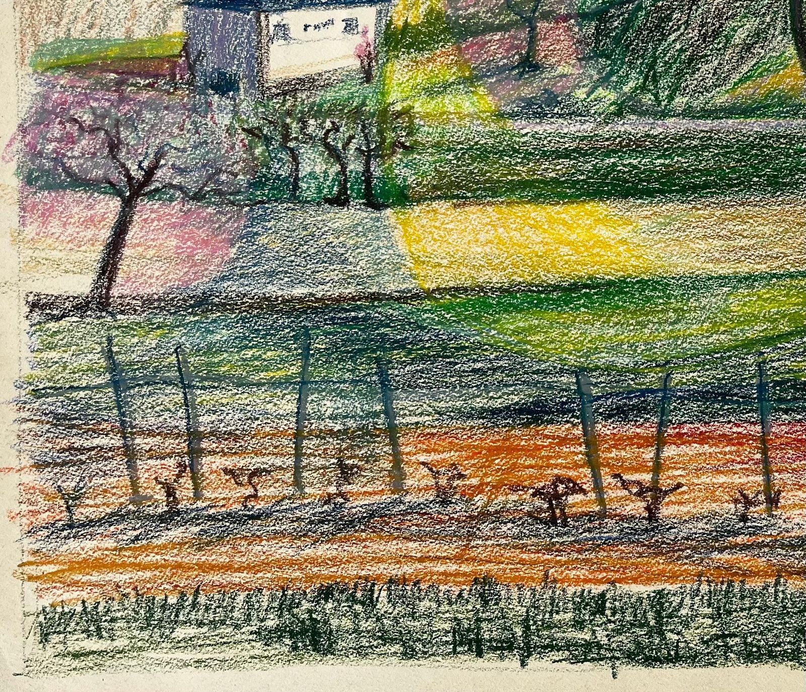 Guy Nicod French Spring Landscape With Blossoming Trees Vineyard And Distant Village photo 636.0