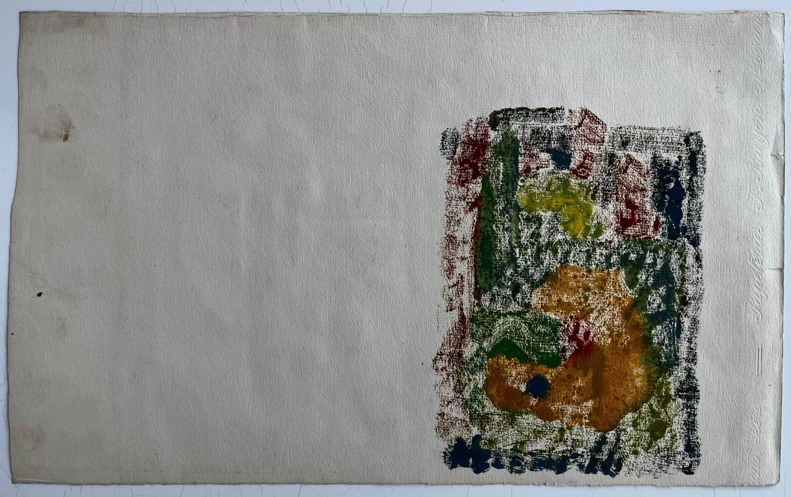 Guy Nicodcubist Gouache Autumn Forest Landscape With Trees And Falling Leaves photo vintage