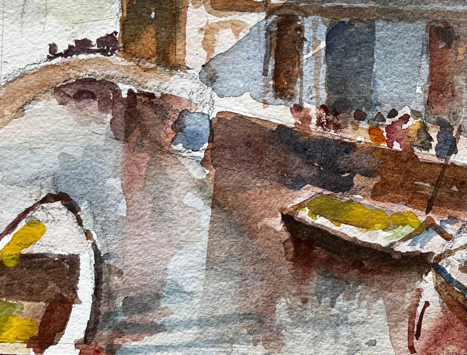 Anthony Herbertvenice Canal Scene With Gondolas Signed Watercolour By Tony Herbert photo for sale