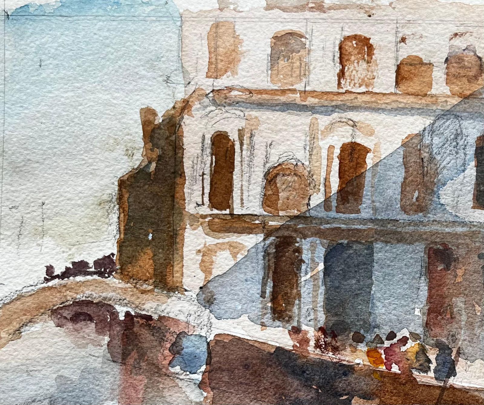 Anthony Herbertvenice Canal Scene With Gondolas Signed Watercolour By Tony Herbert photo 260.0