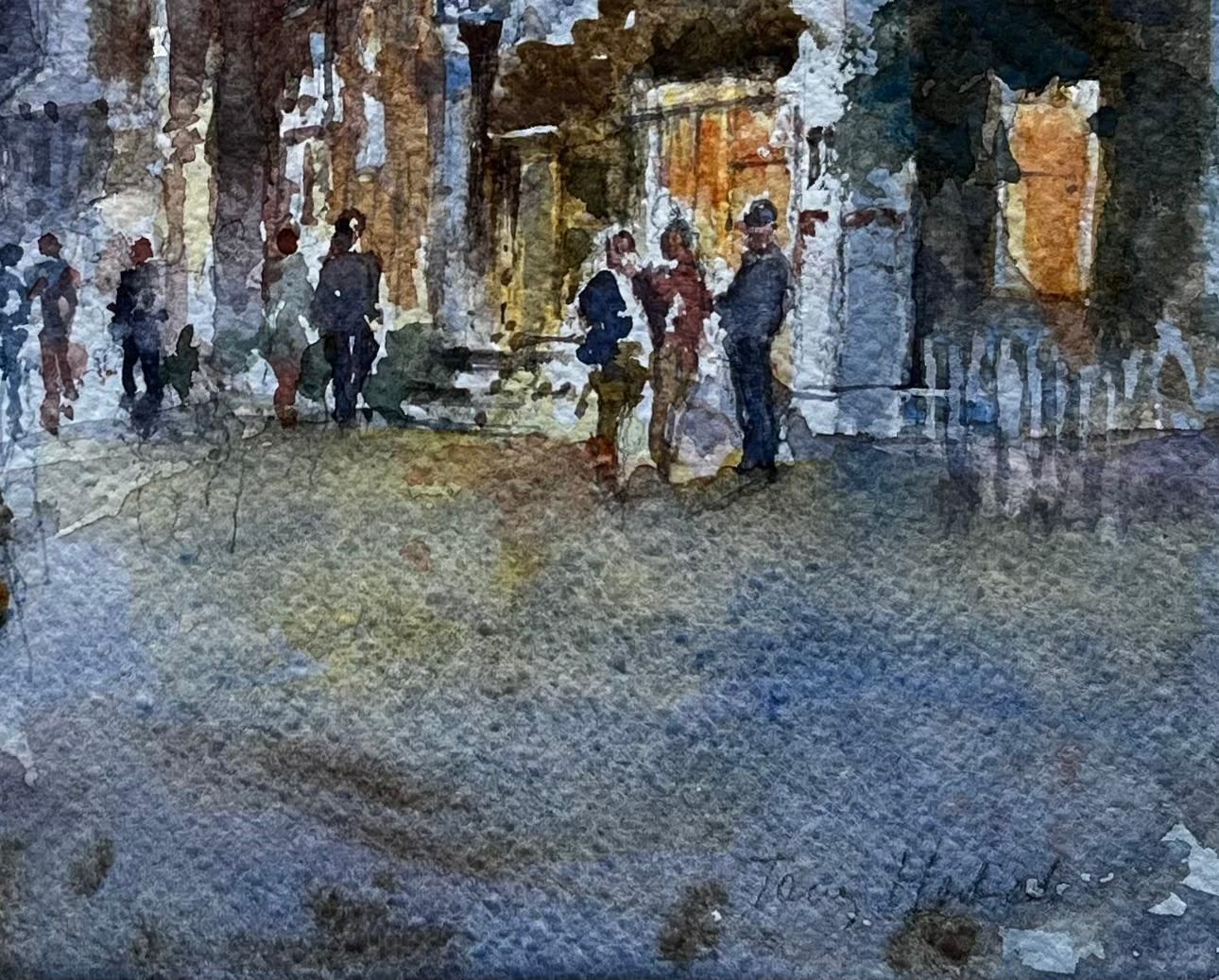 Anthony Herbertwalking Towards The Sole Bay Inn Southwold Evening Street Scene With Figures photo vinterior