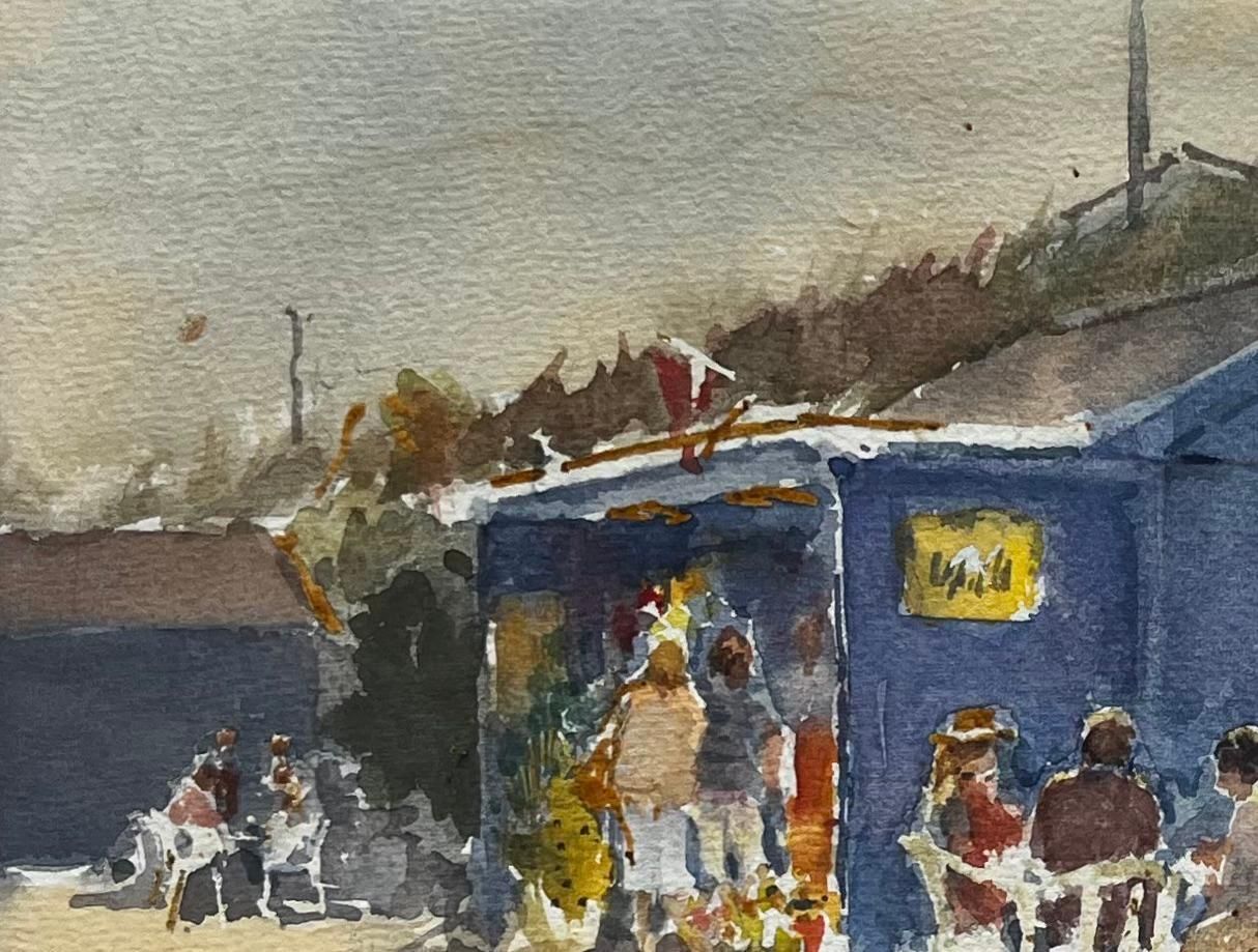 Anthony Herbertseaside Ice Cream Kiosk With Holidaymakers In Sun Hats British Watercolour photo 449.0