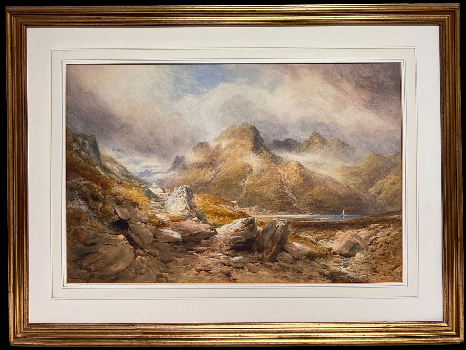 Edward Matthewshuge 19th Century Scottish Watercolor Painting Loch Ness Scotland Highland View1887