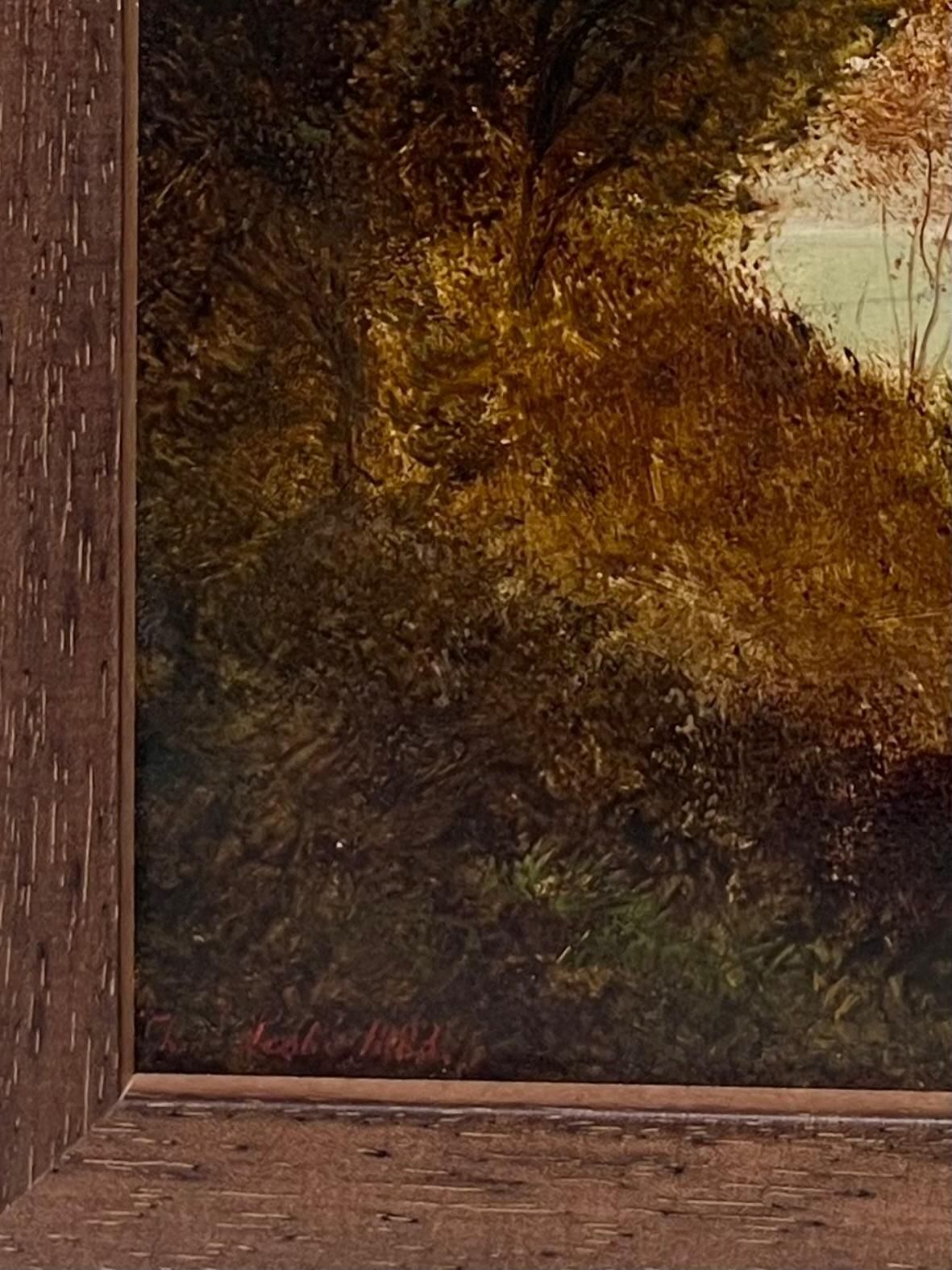 photo for sale Charles Lesliefine Victorian Scottish Highlands Panoramic Loch Landscape With Figures Signed1883