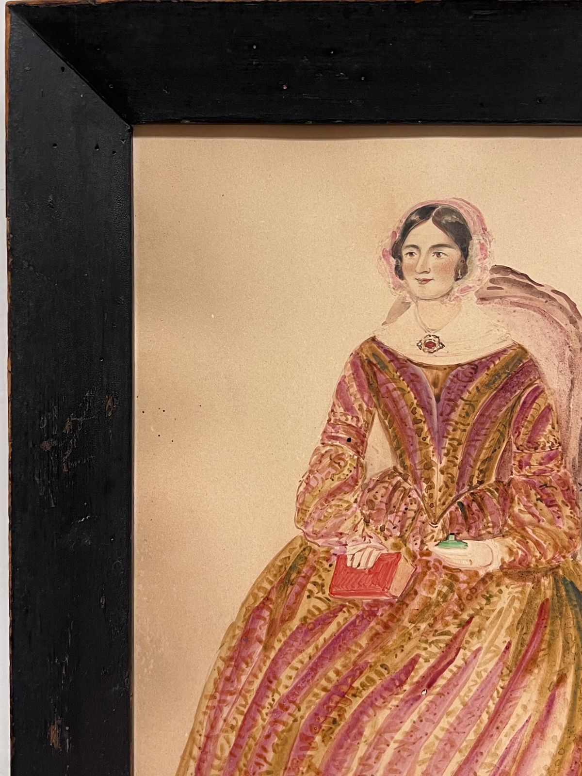 19th Century English School1840's English Watercolor Portrait Of A Young Mother Titled Inscribed & Dated1847 photo 703.0