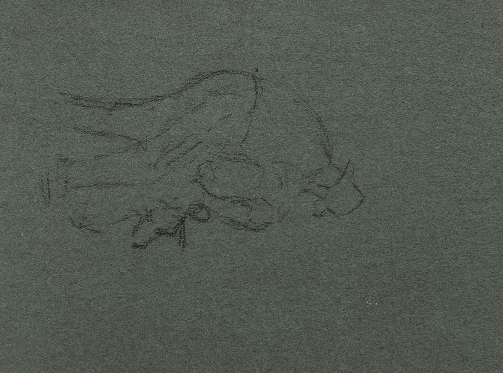 John Rabone Harveybritish Chalk Pencil Sketch Sheep Roaming In And Munching In The Field1966 photo vinterior